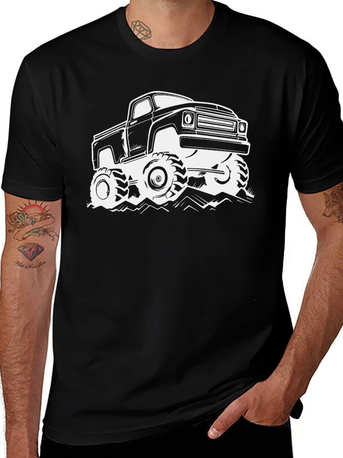 Variant 30 of Monster Truck Graphic T-Shirt - Black