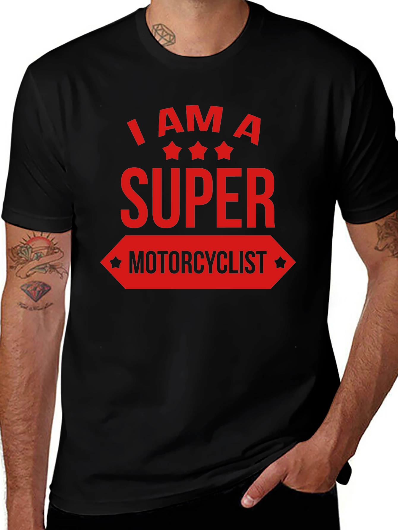 Variant 15 of Super Motorcyclist Graphic Tee - Black