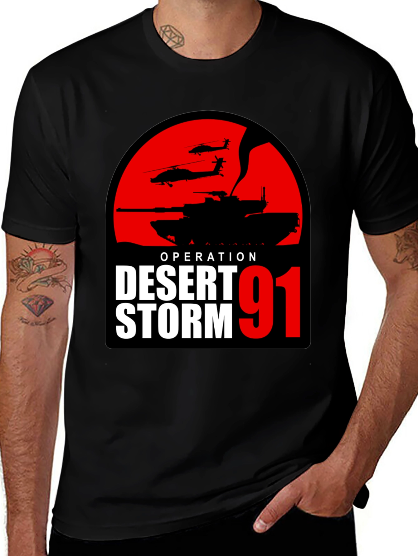 Operation Desert Storm 91 T-Shirt Military Tank Design