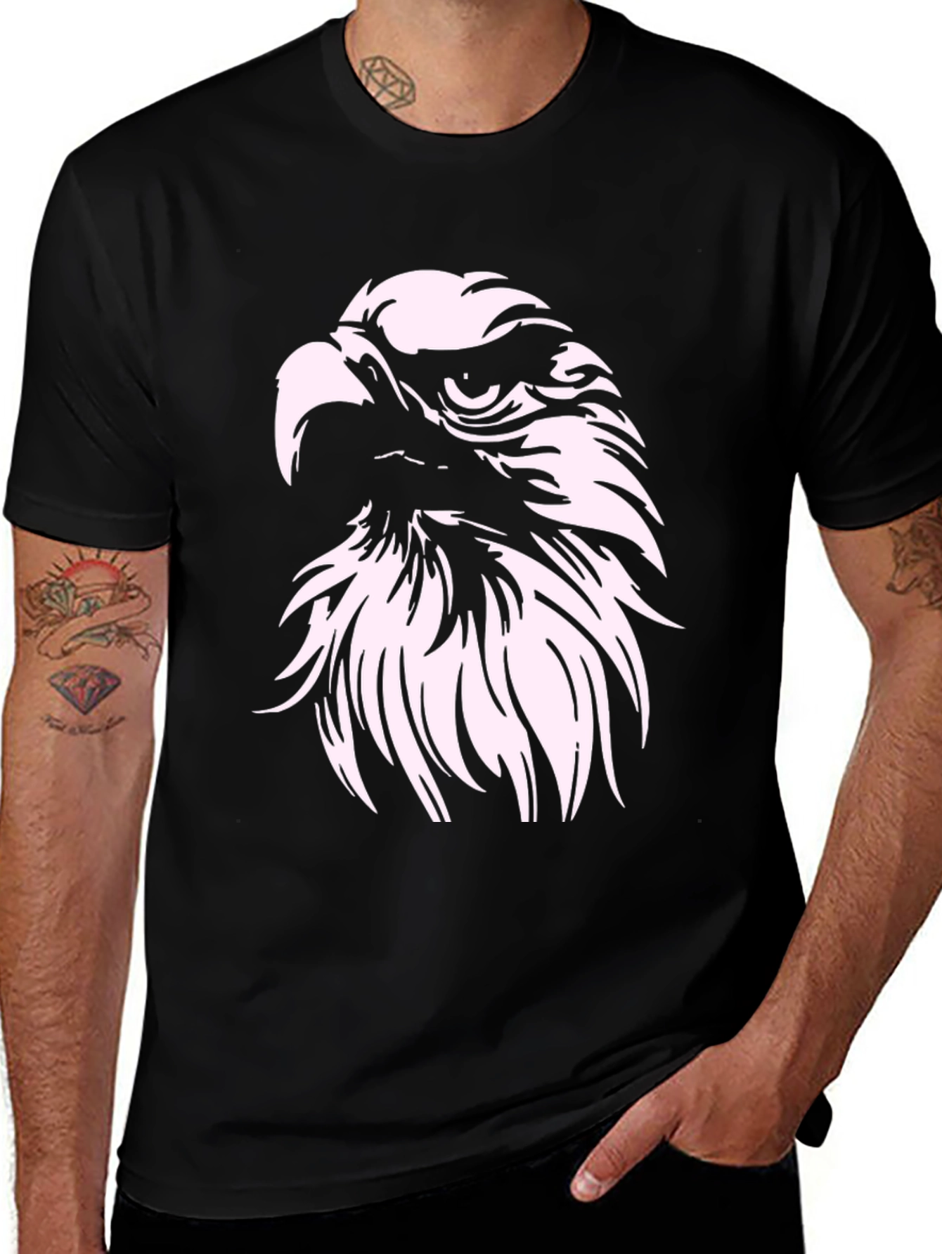 Variant 27 of Bold Eagle Graphic Black T-Shirt