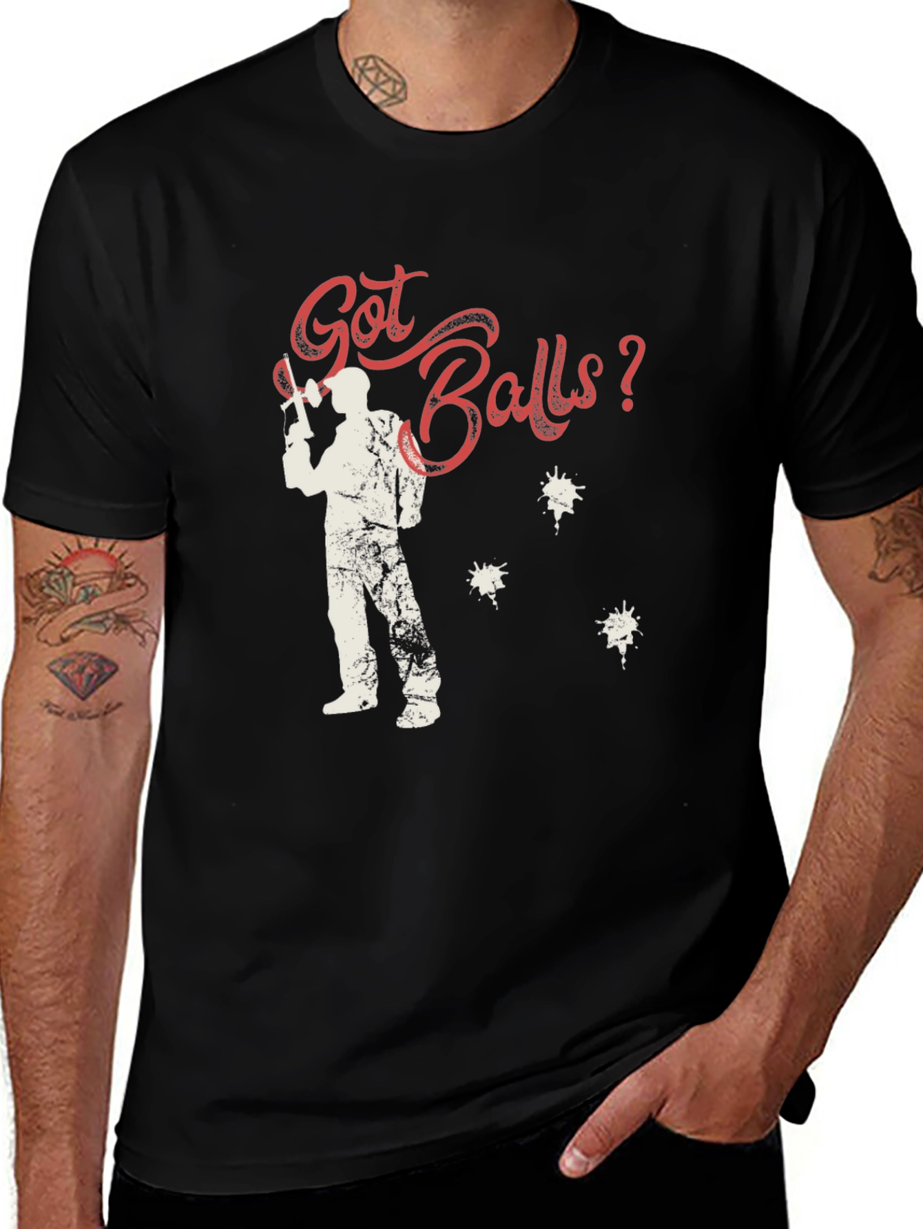 Variant 14 of Got Balls? Paintball T-Shirt - Black Cotton Tee