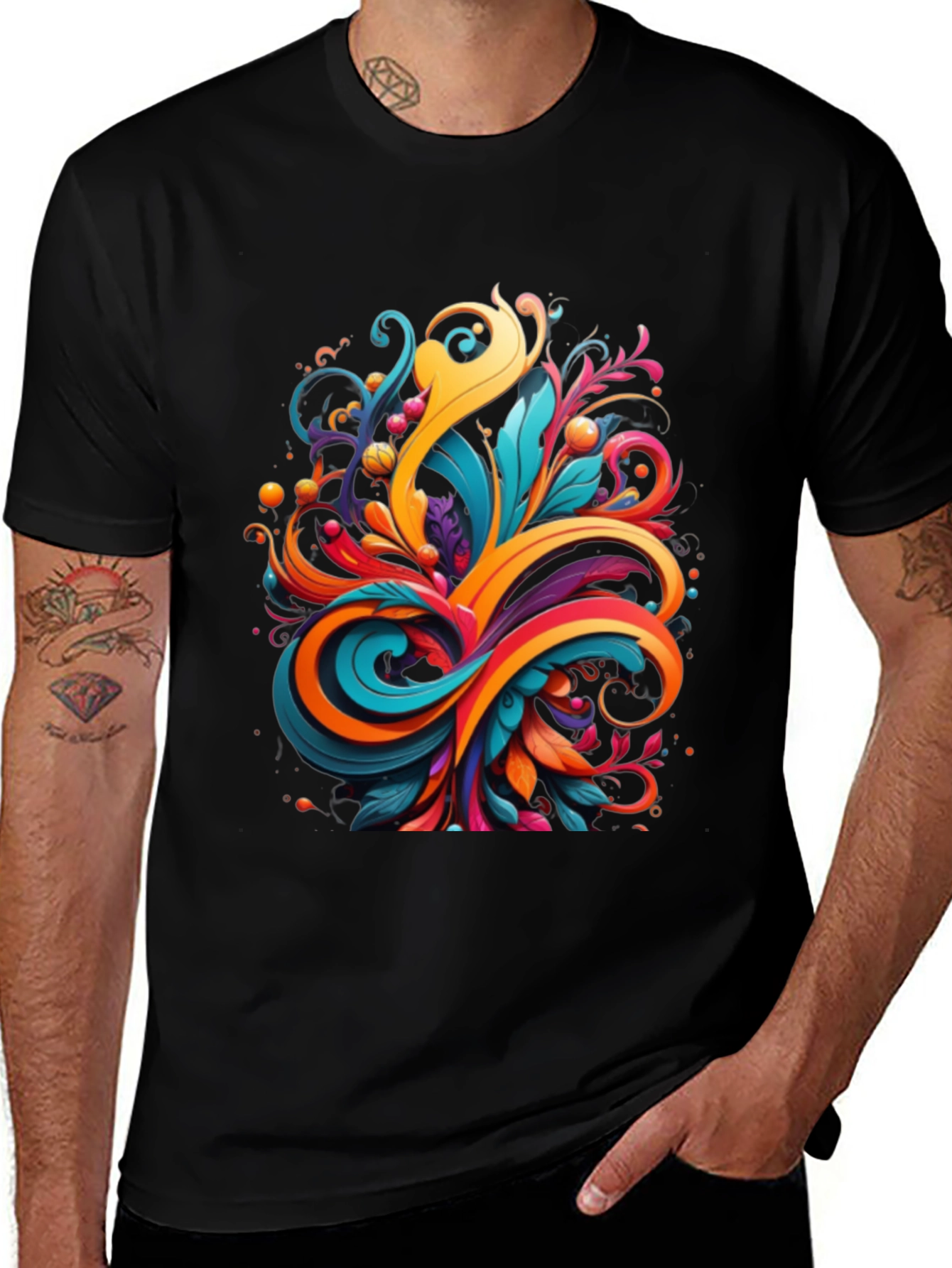 Variant 25 of Vibrant Abstract Swirl Graphic Tee