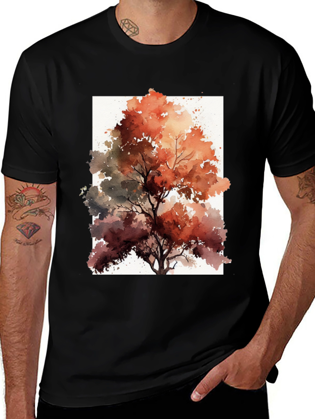 Variant 18 of Autumn Watercolor Tree Graphic Tee