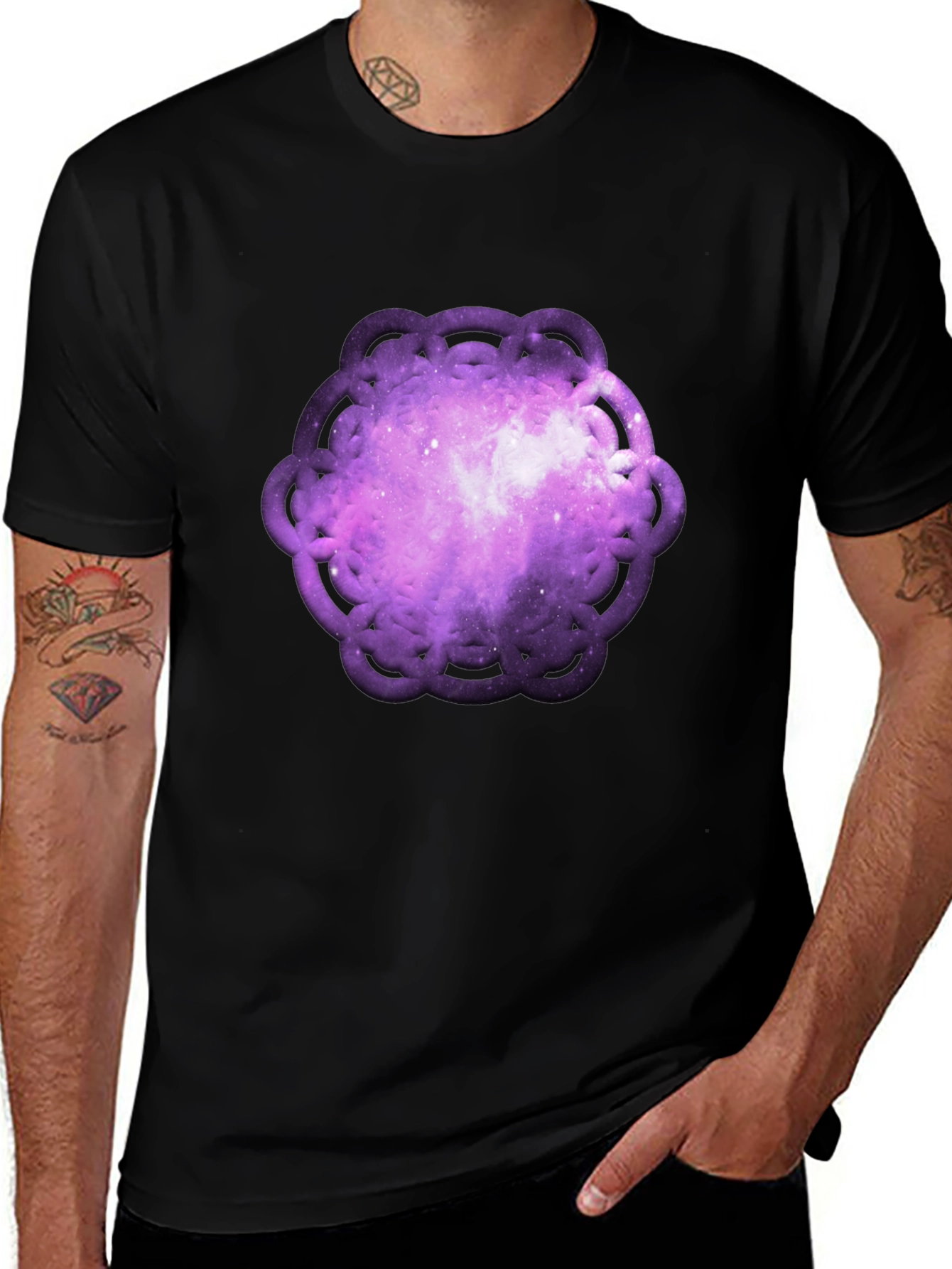 Variant 17 of Galaxy Mandala Men's Black T-Shirt