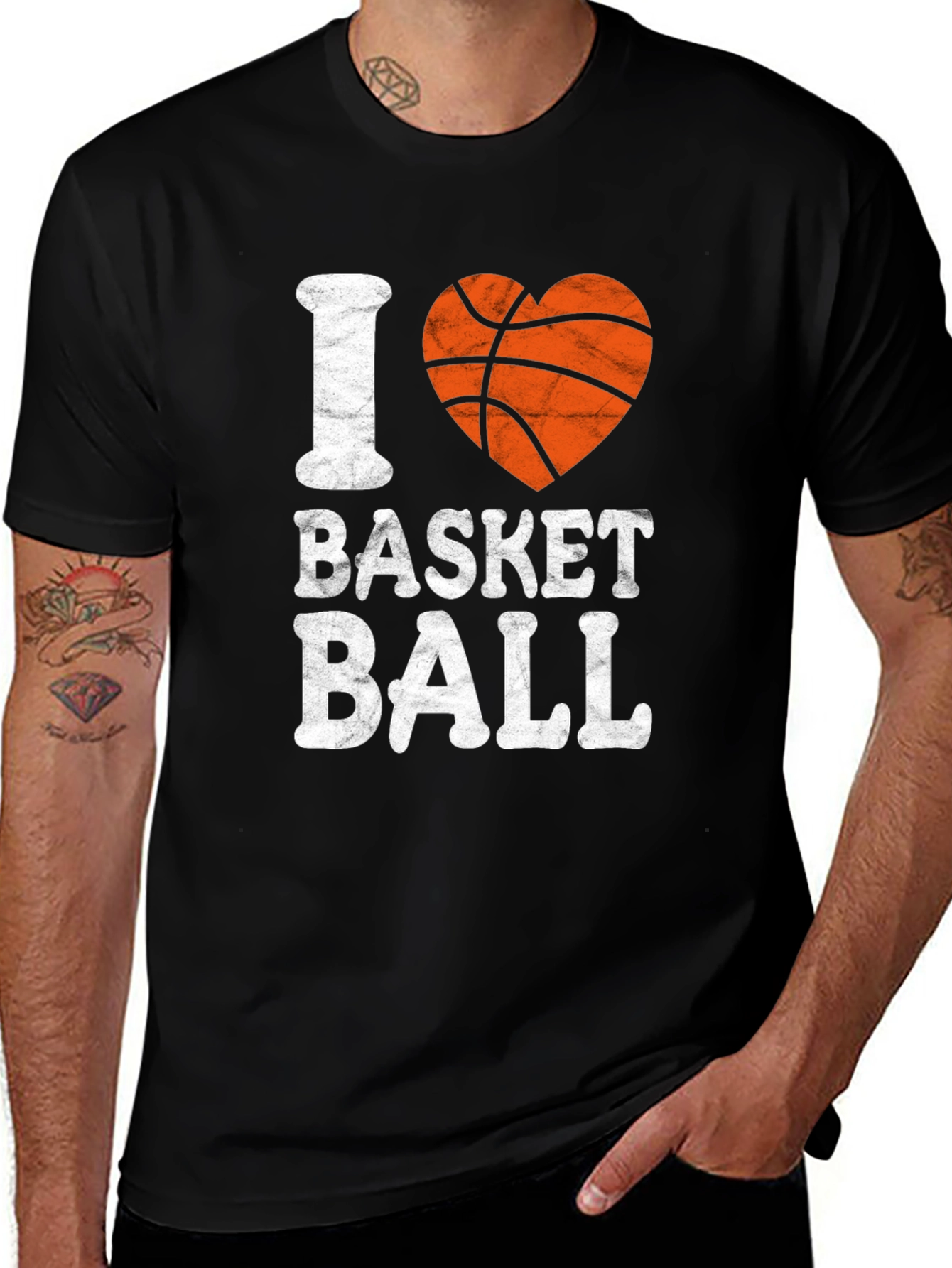 Variant 17 of I Heart Basketball Graphic Tee