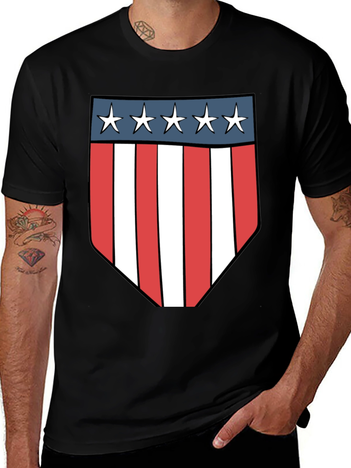 American Shield Graphic T-Shirt - Patriotic Design