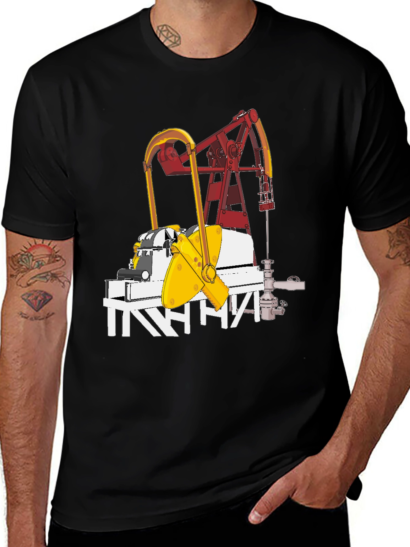 Variant 19 of Oil Pump Jack T-Shirt - Black