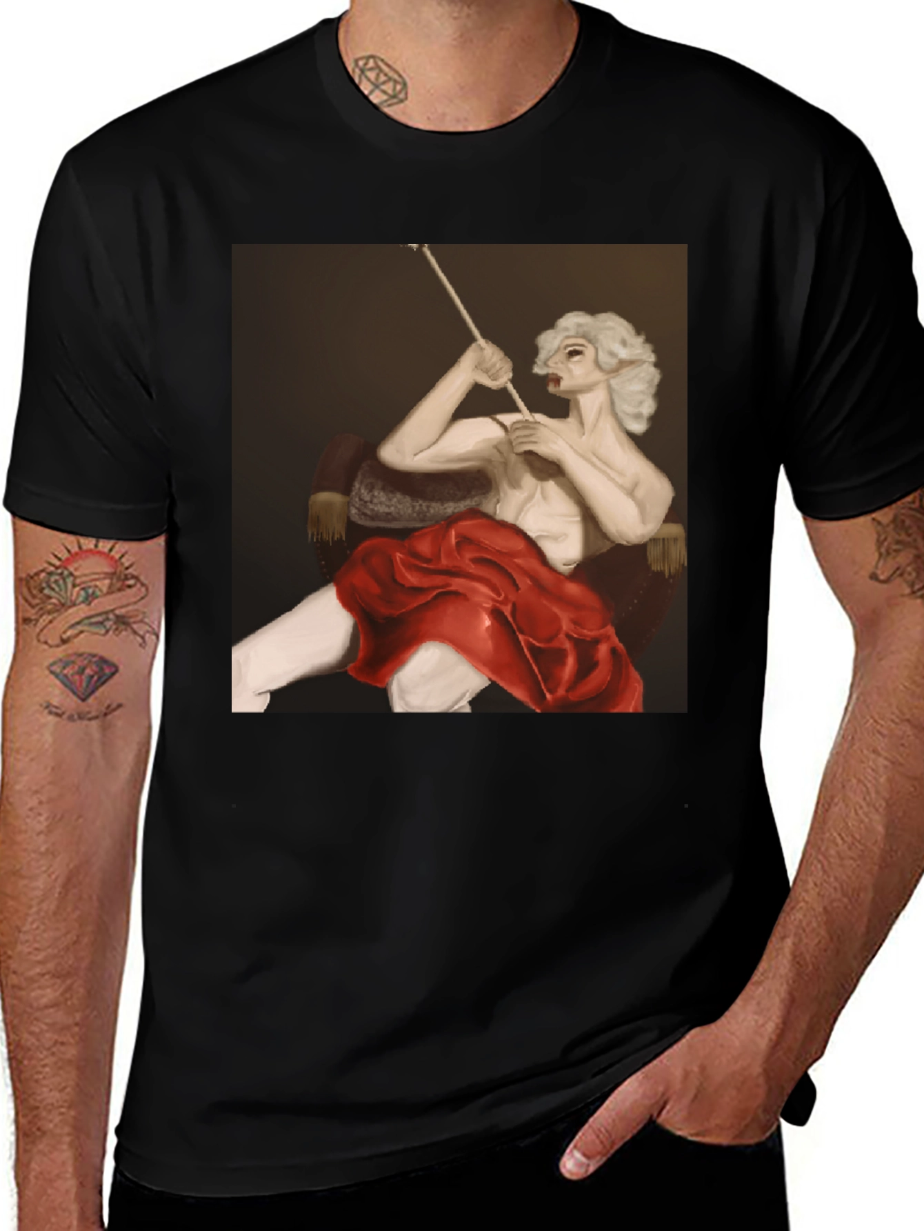 Variant 13 of Smoking Portrait Graphic Tee - Unique Fashion
