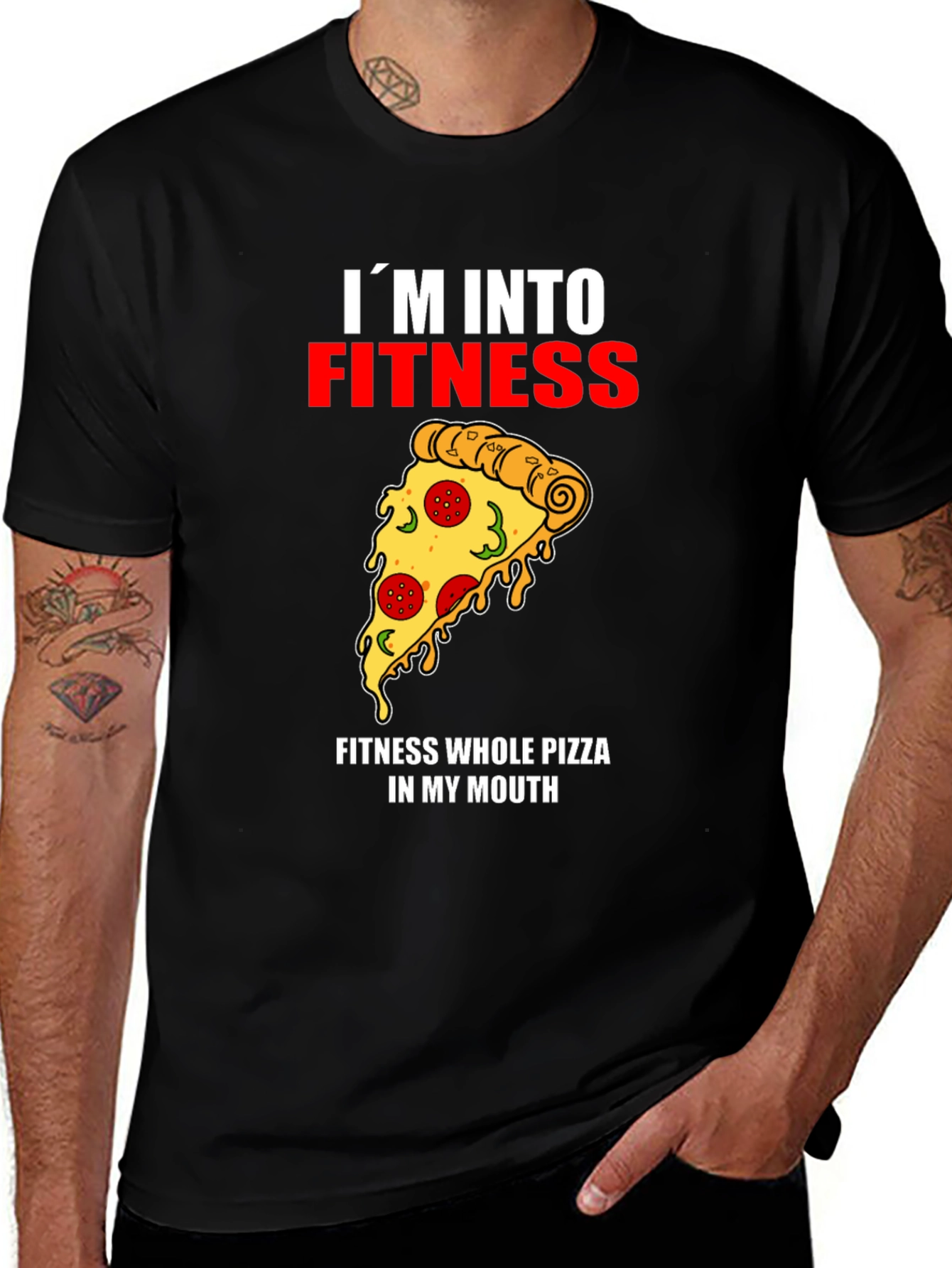 Variant 29 of I'm Into Fitness Pizza Funny Graphic T-Shirt
