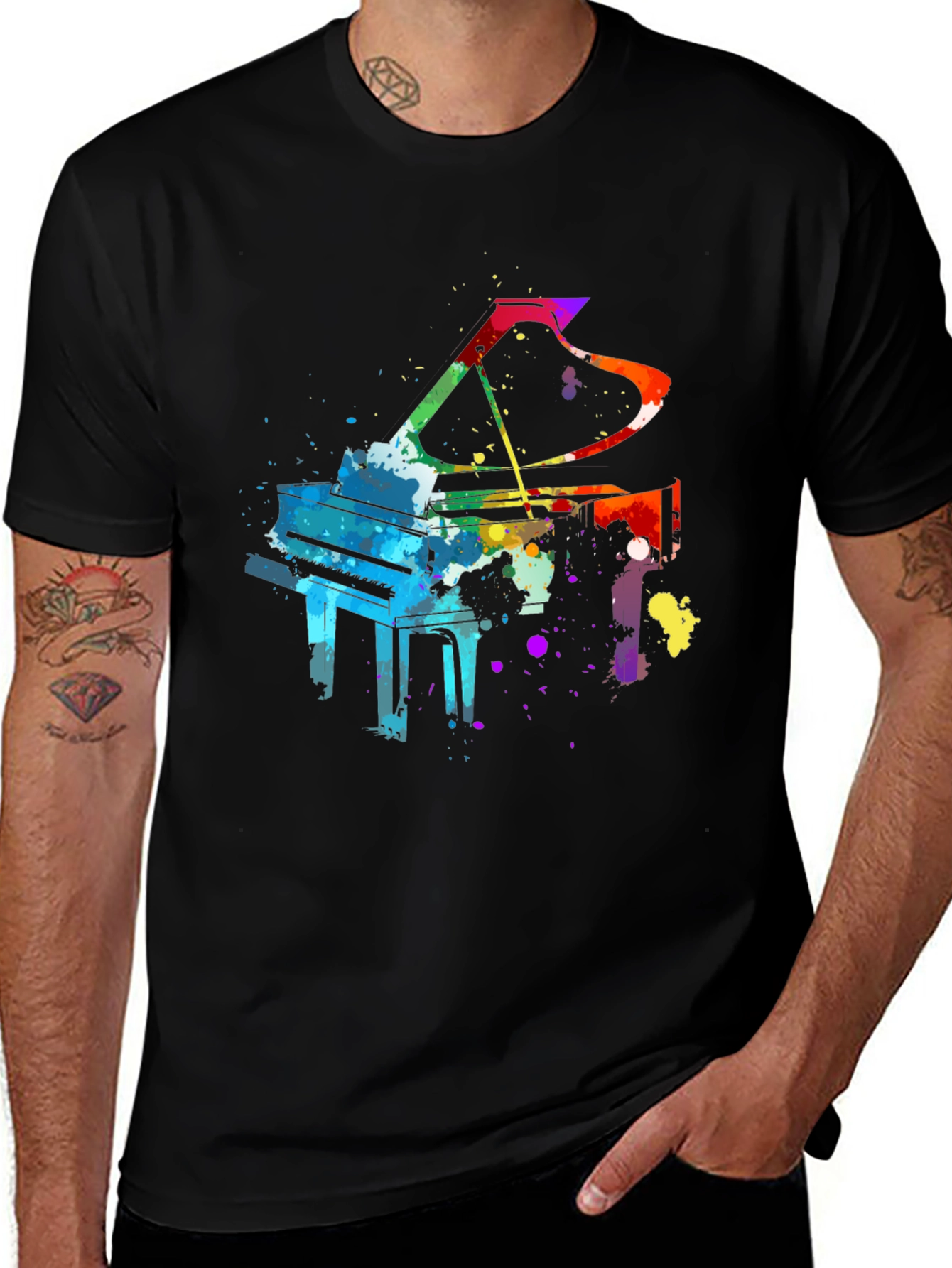 Variant 30 of Watercolor Piano Graphic Tee