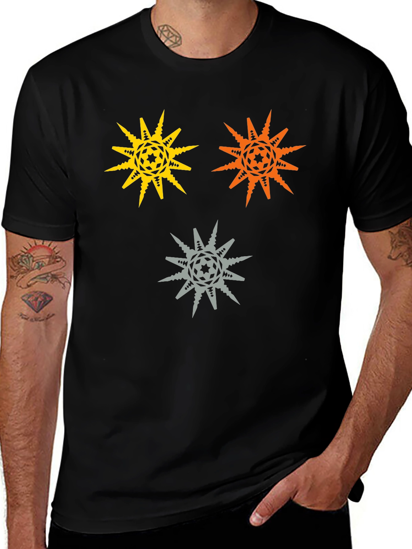 Variant 21 of Geometric Starburst Graphic Tee - Unique Design