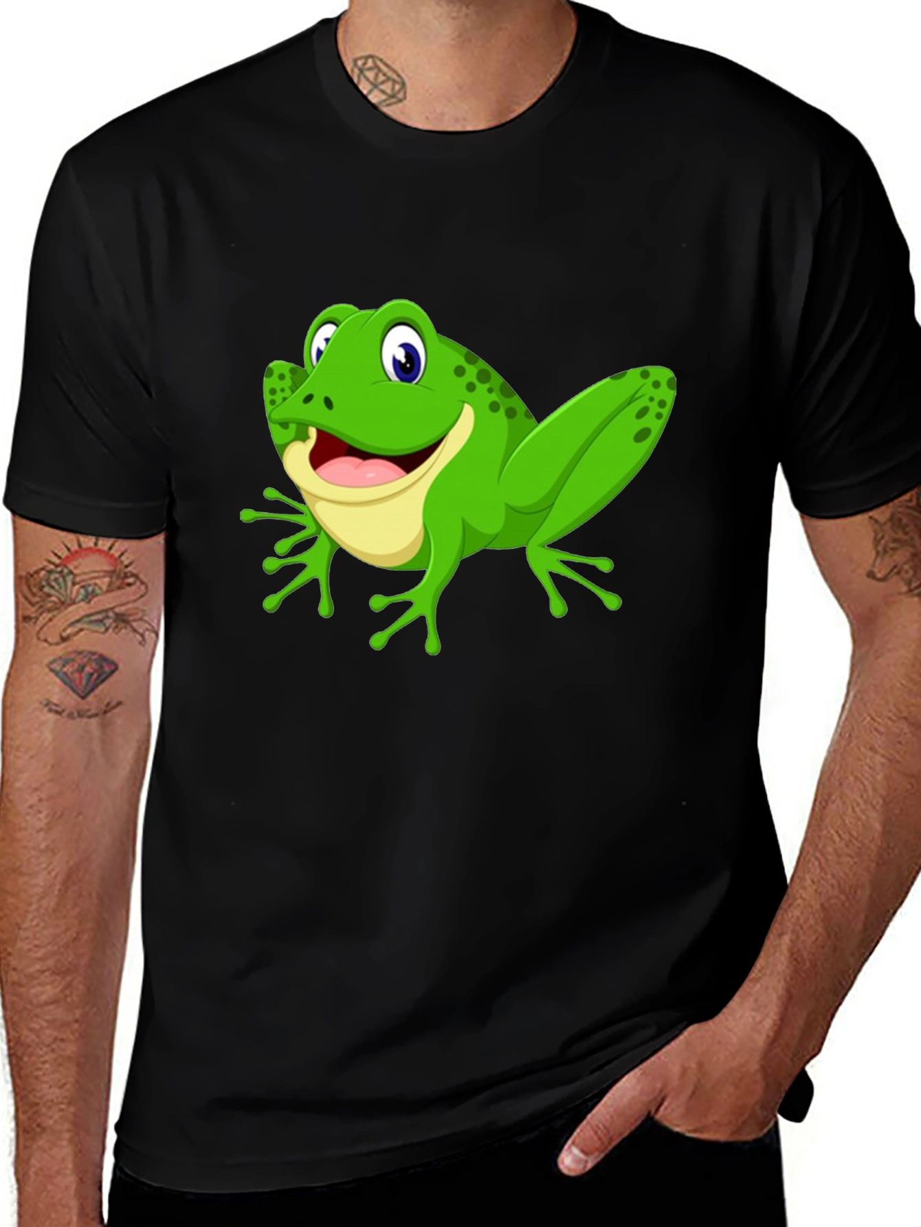 Variant 24 of Frog Graphic Tee - Fun & Casual Black T-Shirt