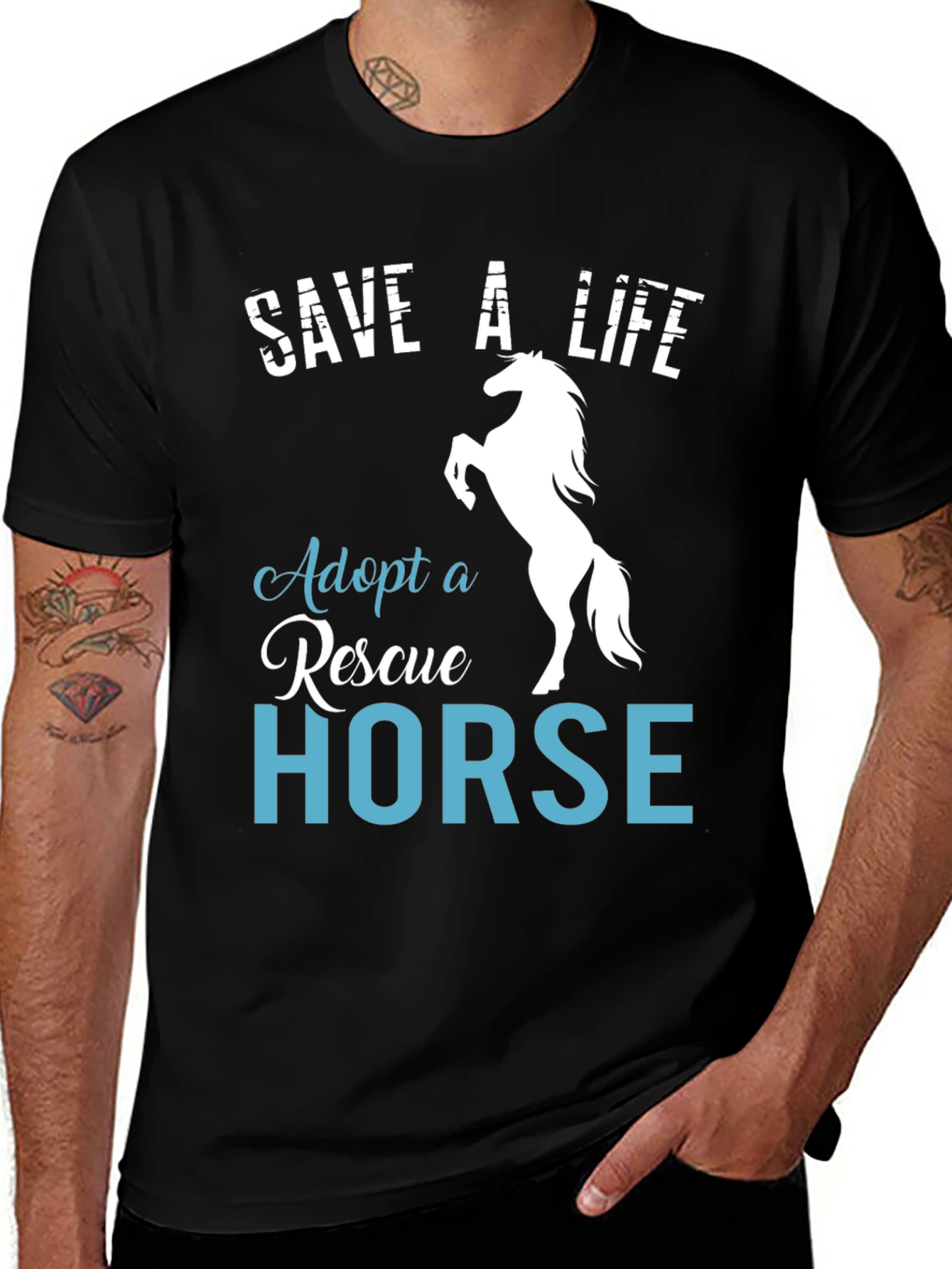 Variant 18 of Save a Life Adopt a Rescue Horse T-Shirt