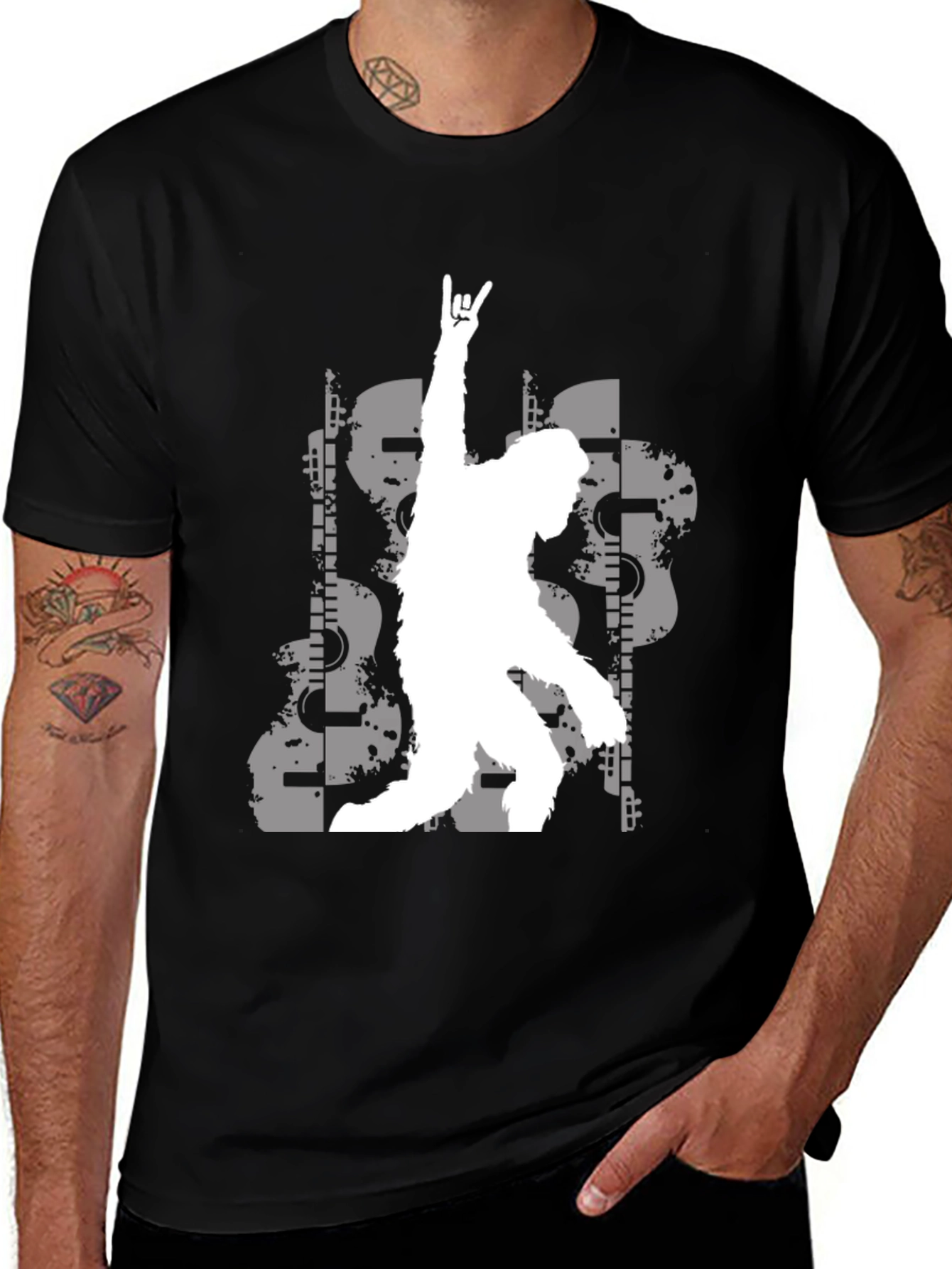 Variant 28 of Rock On Bigfoot T-Shirt - Men's Graphic Tee