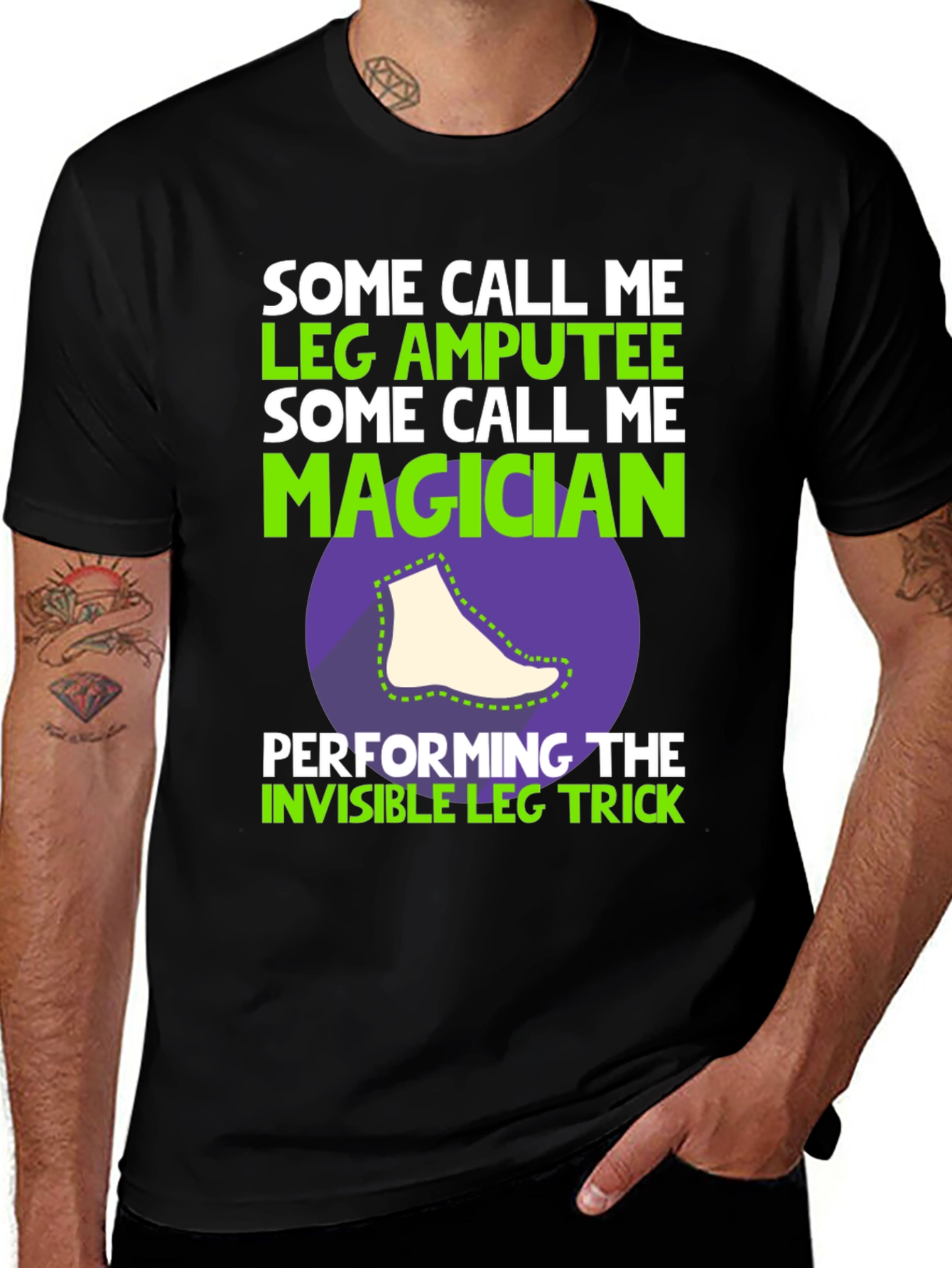 Variant 20 of Leg Amputee Magician Funny Humor T-Shirt