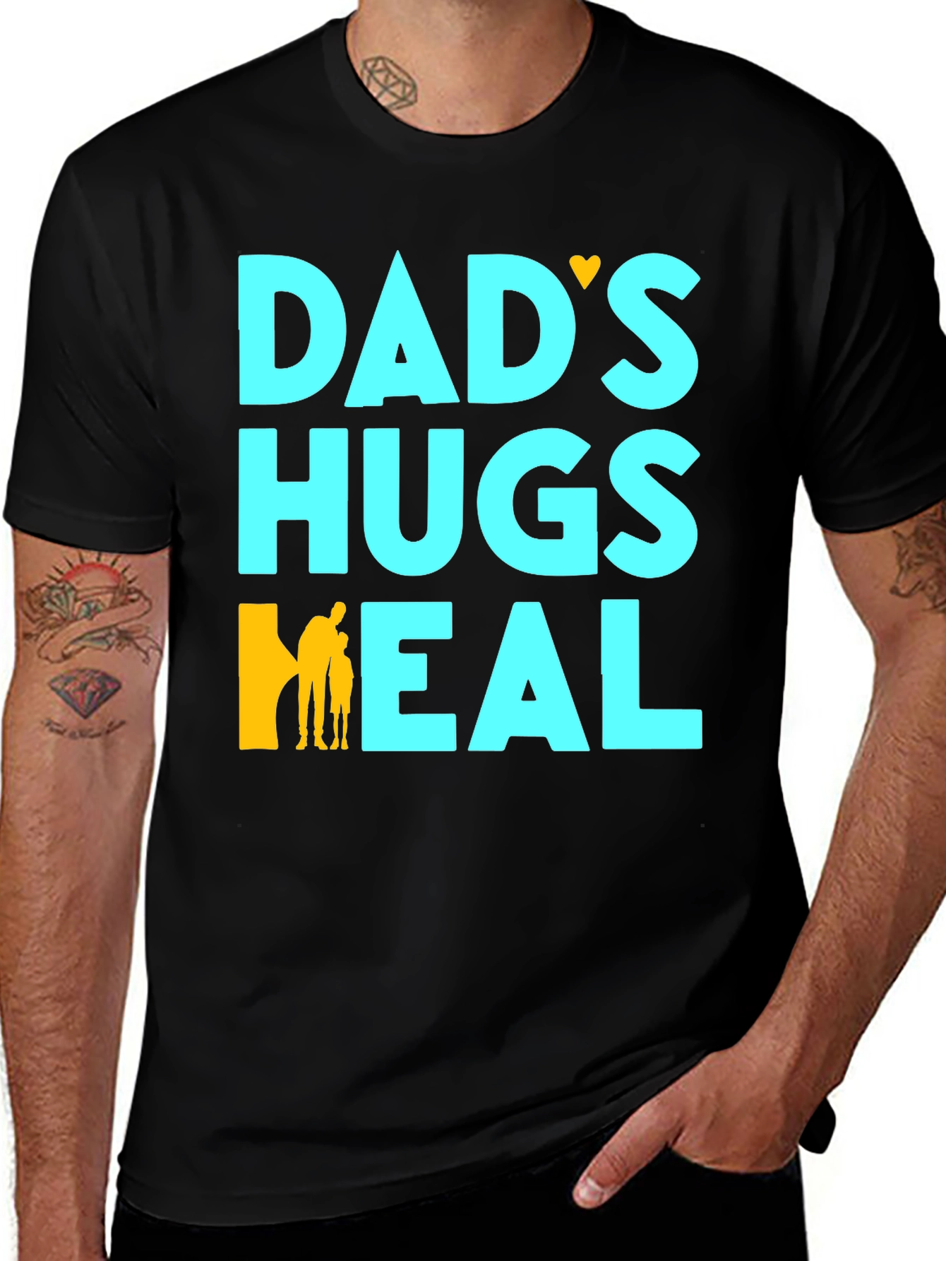 Variant 11 of Dad's Hugs Heal Black T-Shirt