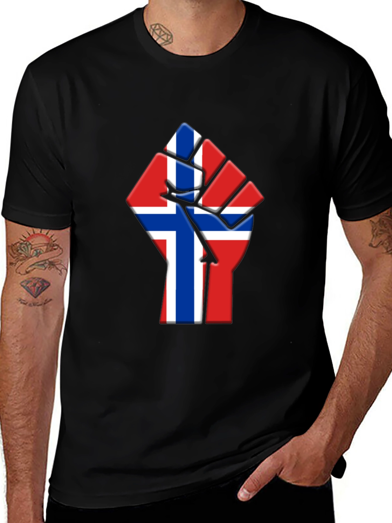 Norway Flag Fist T-Shirt - Show Your Pride!