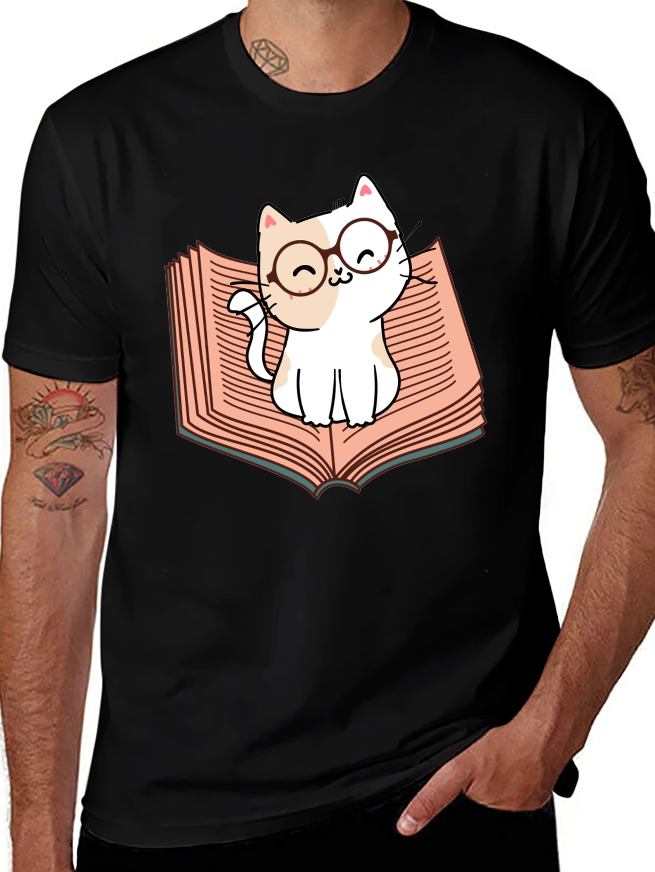 Variant 16 of Bookish Cat T-Shirt - Reading Cat Tee