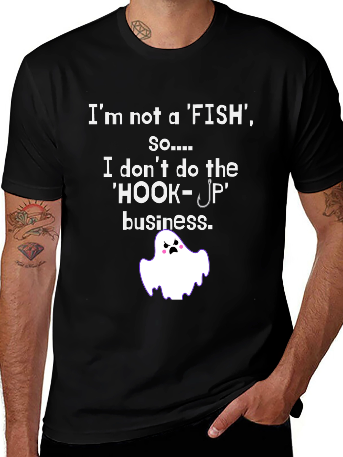 Variant 11 of Funny Ghost 'Not a Fish' T-Shirt