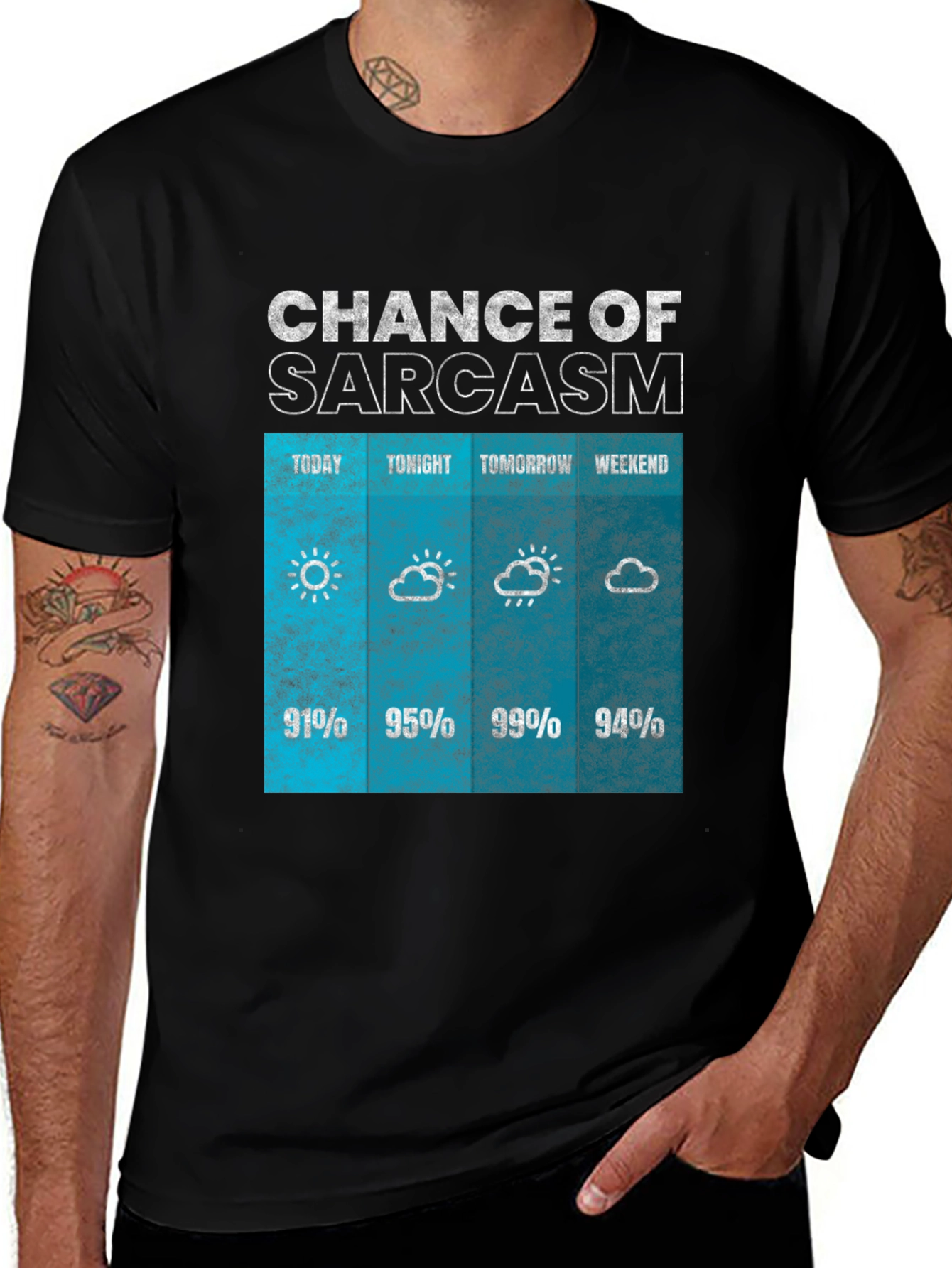 Variant 14 of Sarcasm Weather Forecast Graphic Tee