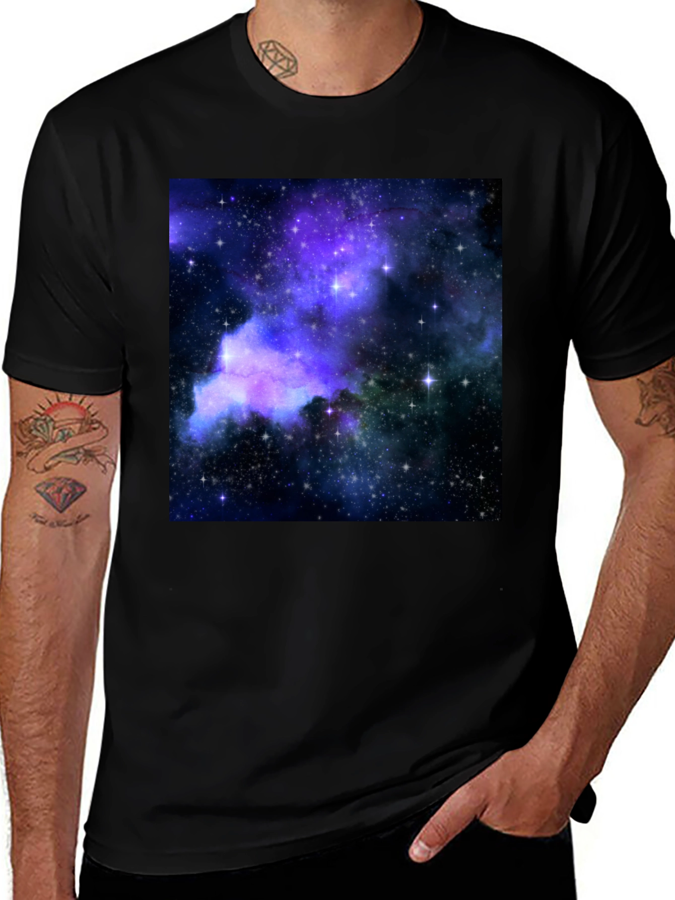 Variant 15 of Galaxy Print Black T-Shirt