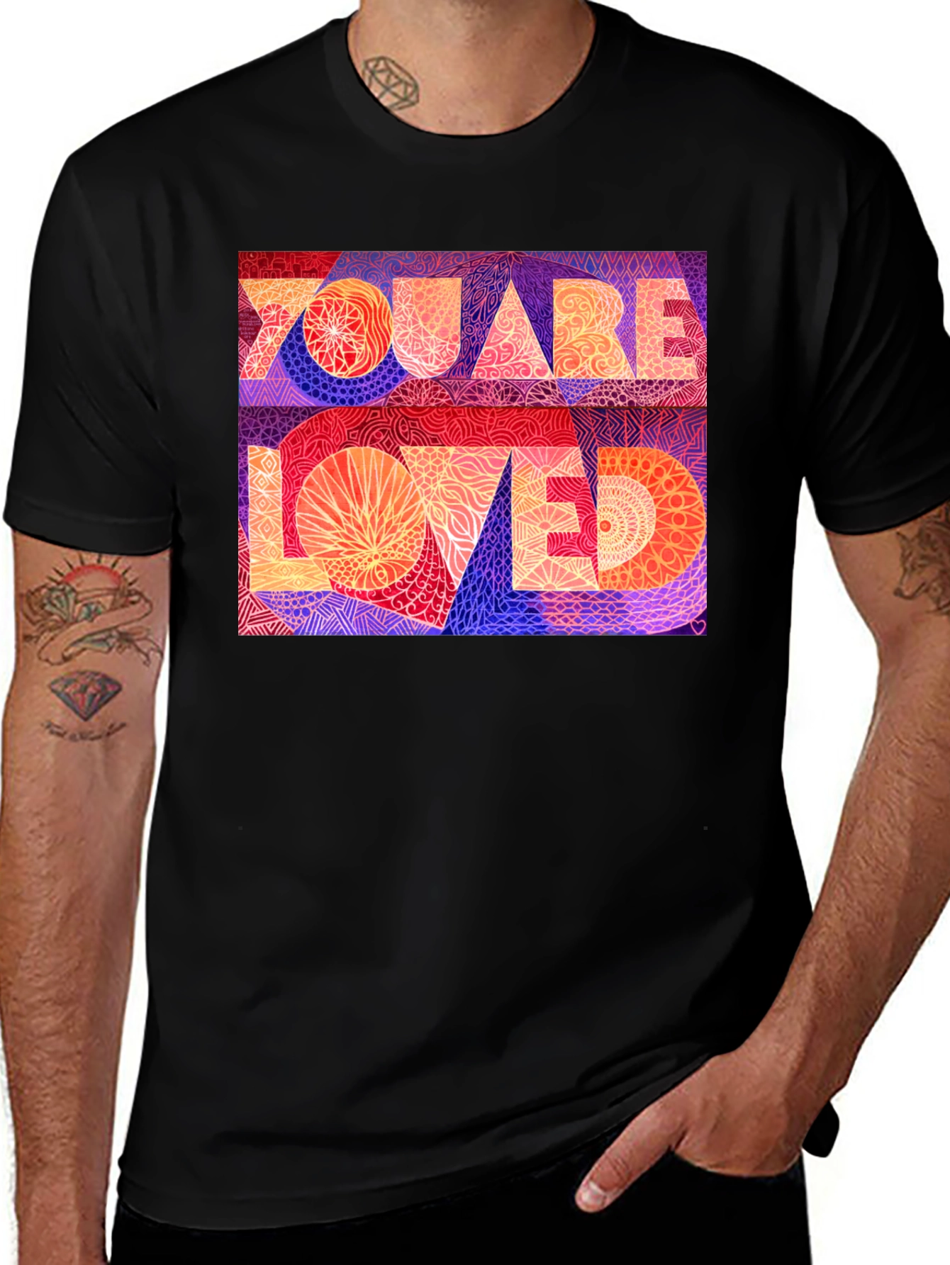 Variant 3 of You Are Loved Graphic Tee - Trendy Crew Neck T-Shirt