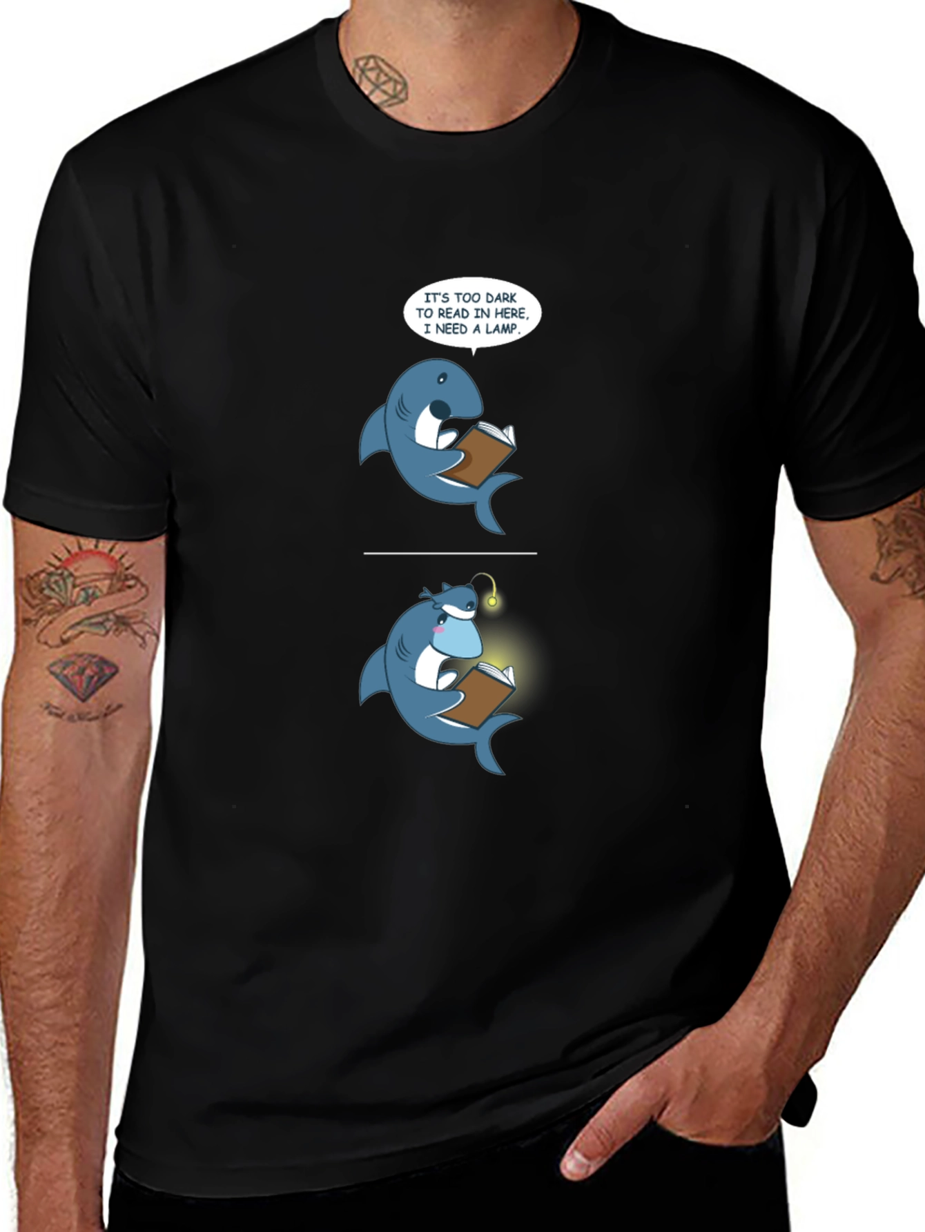 Variant 28 of Funny Shark Reading T-Shirt