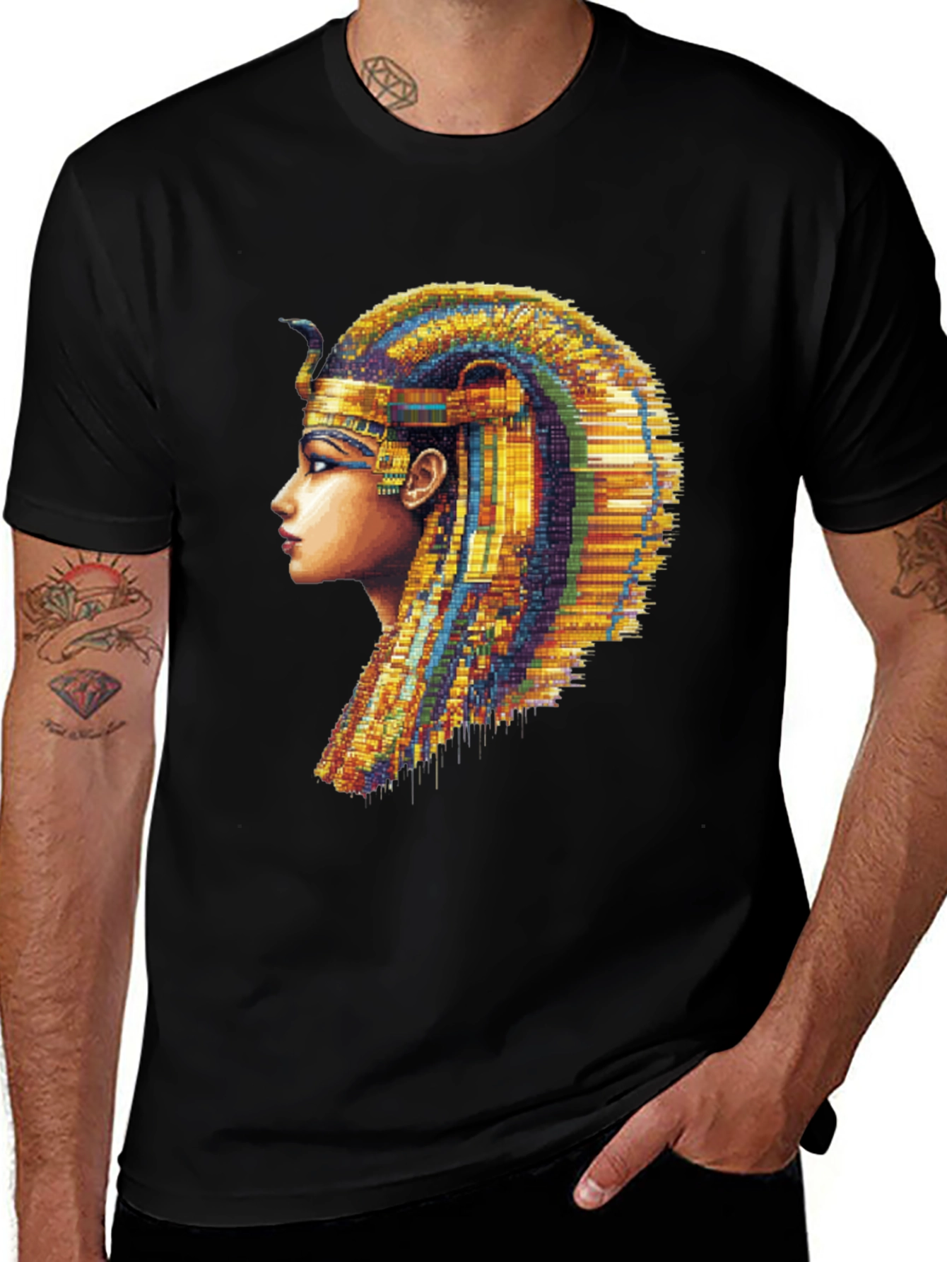 Egyptian Queen Graphic Tee - Men's Black T-Shirt