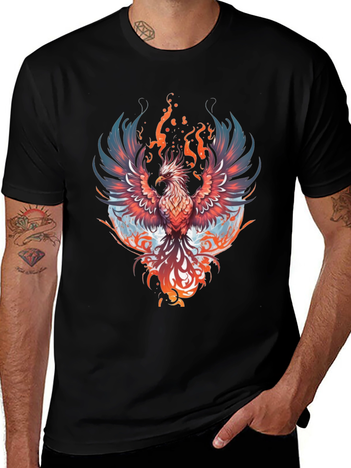 Variant 10 of Phoenix Graphic T-Shirt - Rising Firebird Design