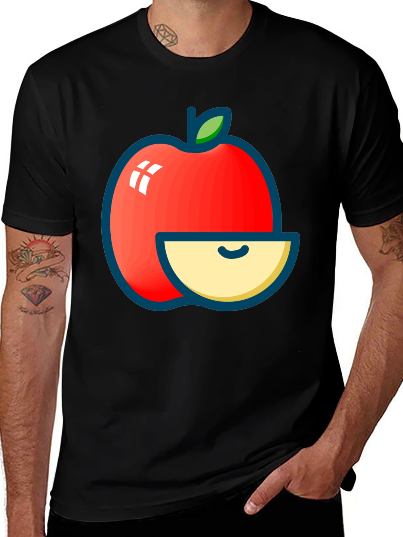 Variant 9 of Apple Graphic Black T-Shirt