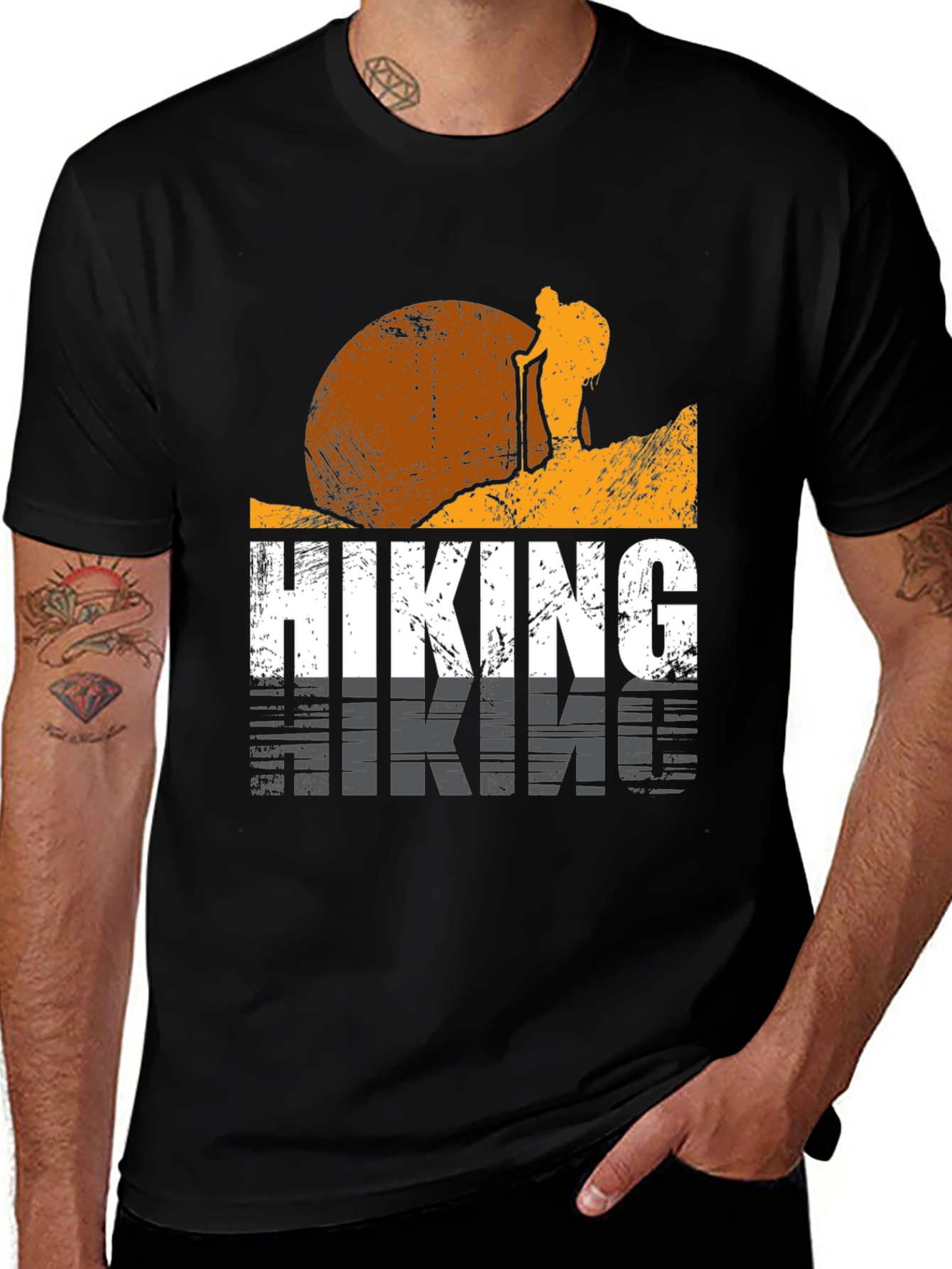 Variant 17 of Hiking Adventure Graphic Tee - Men's Black T-Shirt