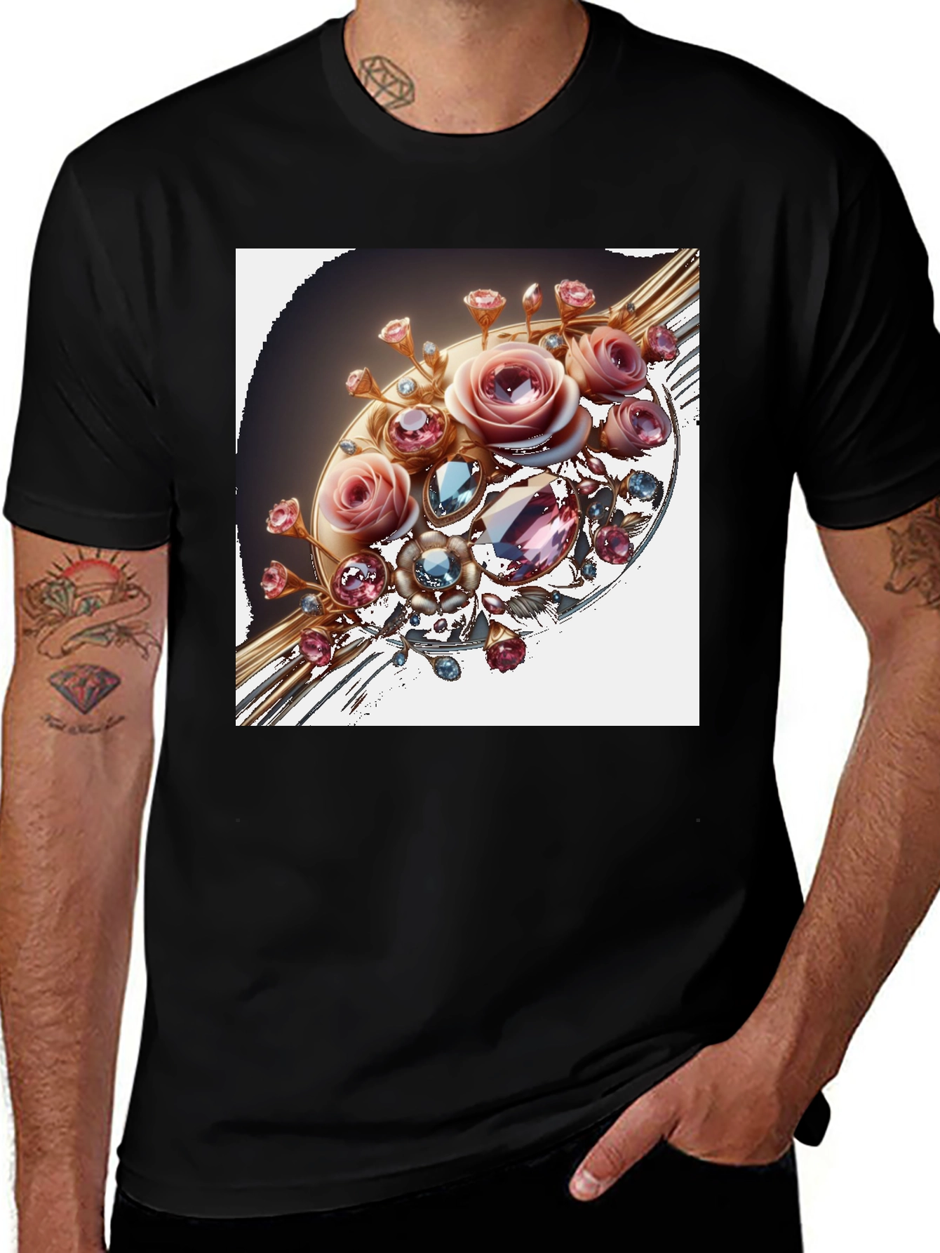 Variant 27 of Floral Jewel T-Shirt - Elegant Style