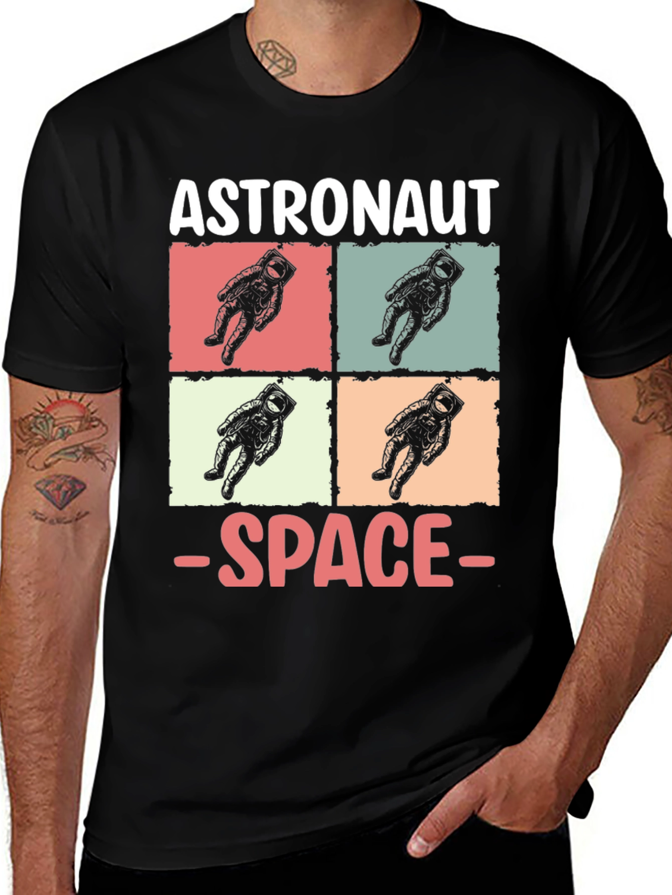 Variant 15 of Astronaut Space Graphic Tee - Retro Style