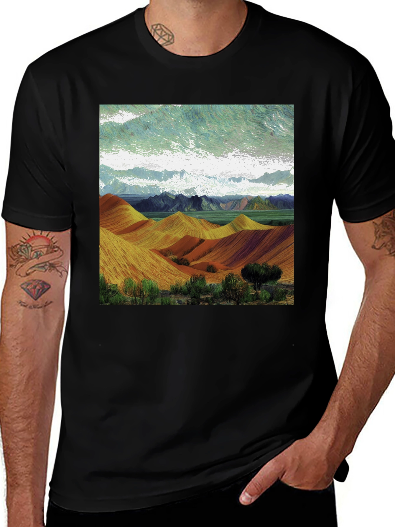 Variant 20 of Artistic Landscape Tee: Unique Graphic Design