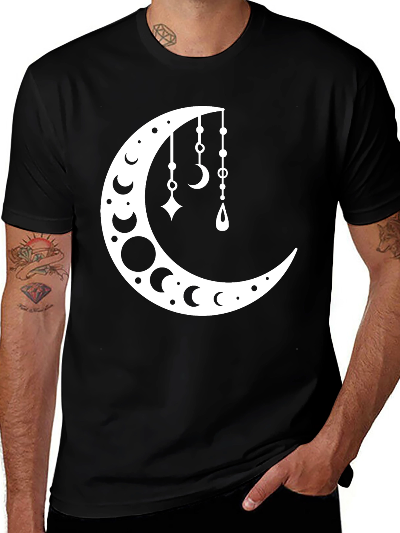 Variant 7 of Celestial Crescent Moon Graphic Tee