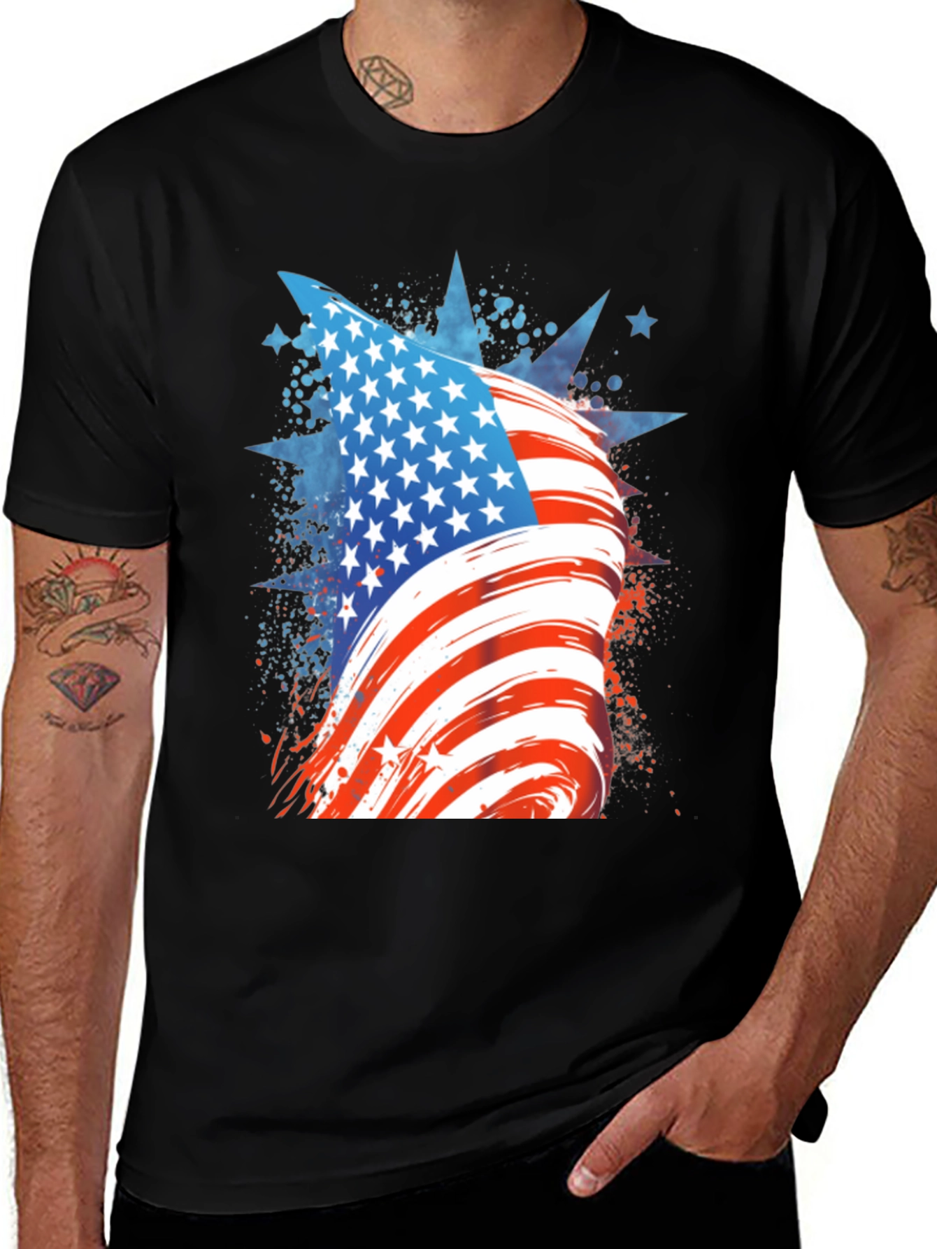 USA Flag Liberty T-Shirt - Patriotic Graphic Tee