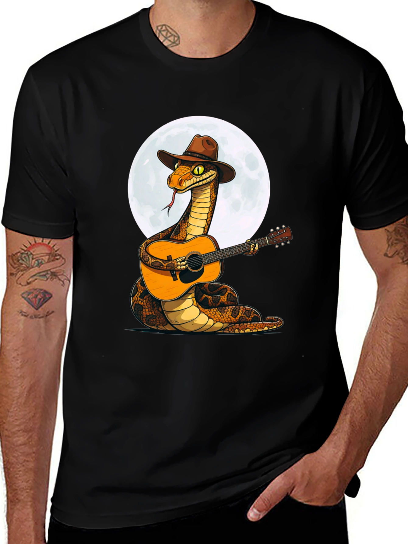 Variant 20 of Snake Guitar Player T-Shirt - Unique Graphic Tee