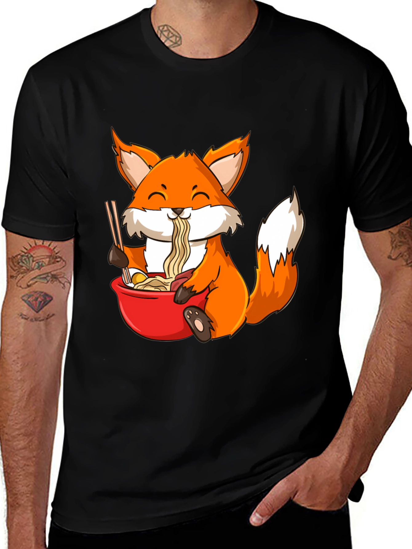 Variant 5 of Fox Ramen T-Shirt - Cute Anime Style Tee