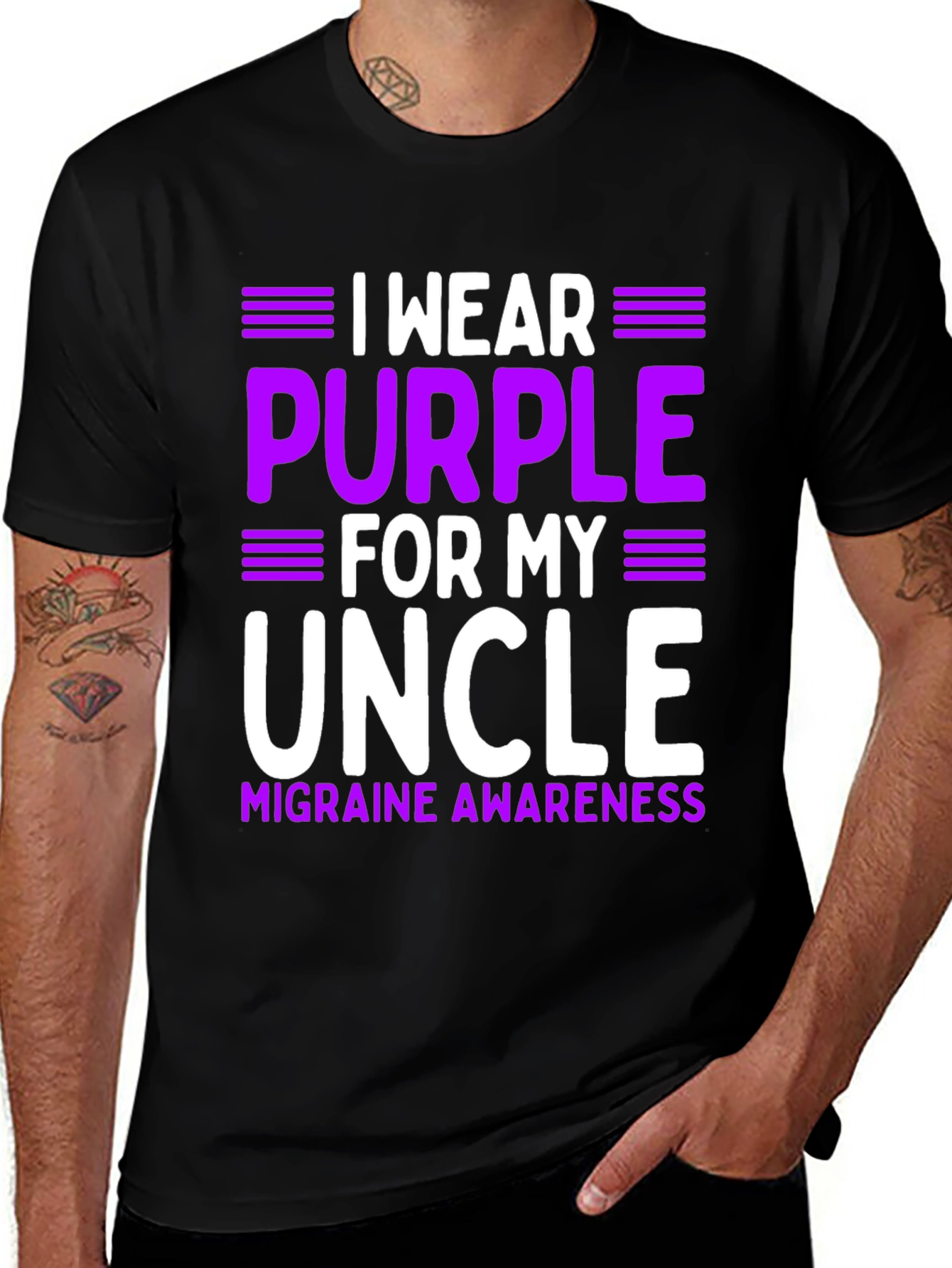 Variant 5 of Purple for My Uncle Migraine Awareness T-Shirt
