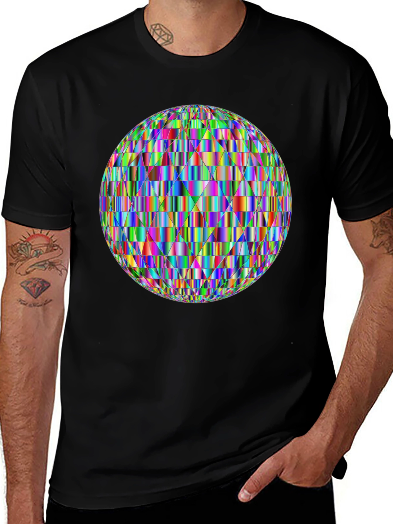 Variant 30 of Prismatic Sphere Graphic T-Shirt