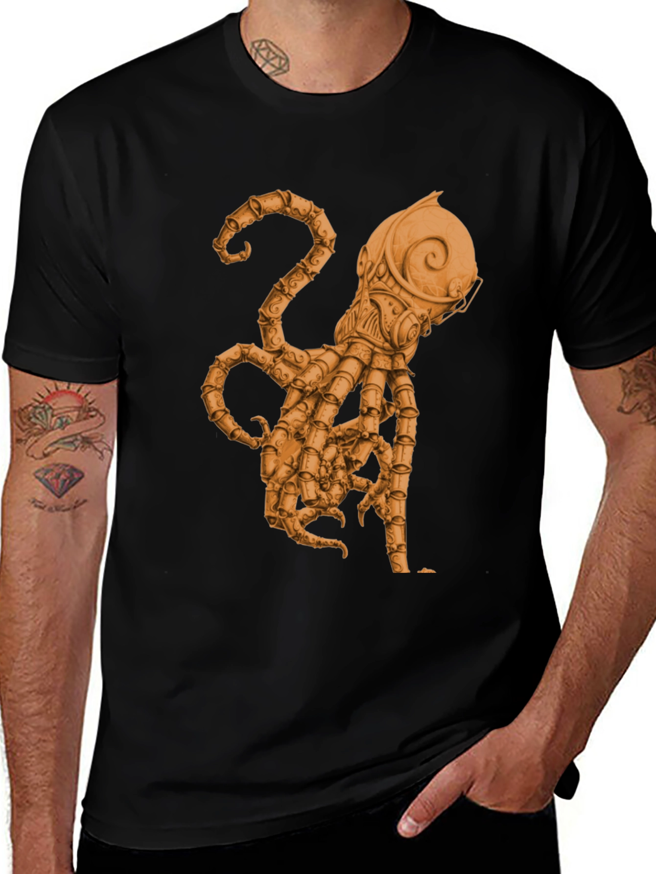 Variant 23 of Steampunk Octopus Graphic Tee - Unique Design!