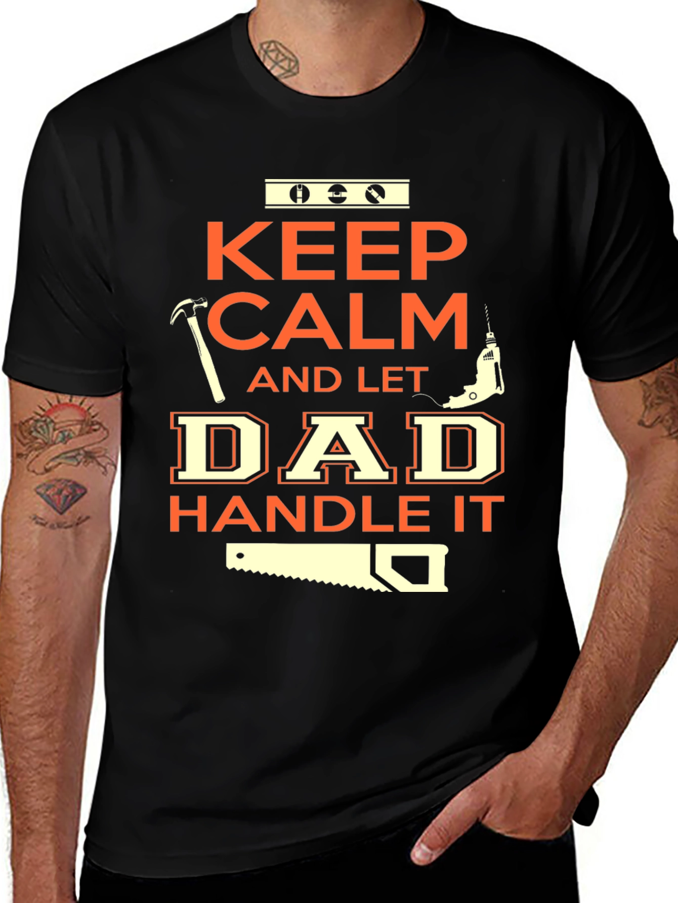 Variant 16 of Keep Calm Dad Handle It T-Shirt - Black