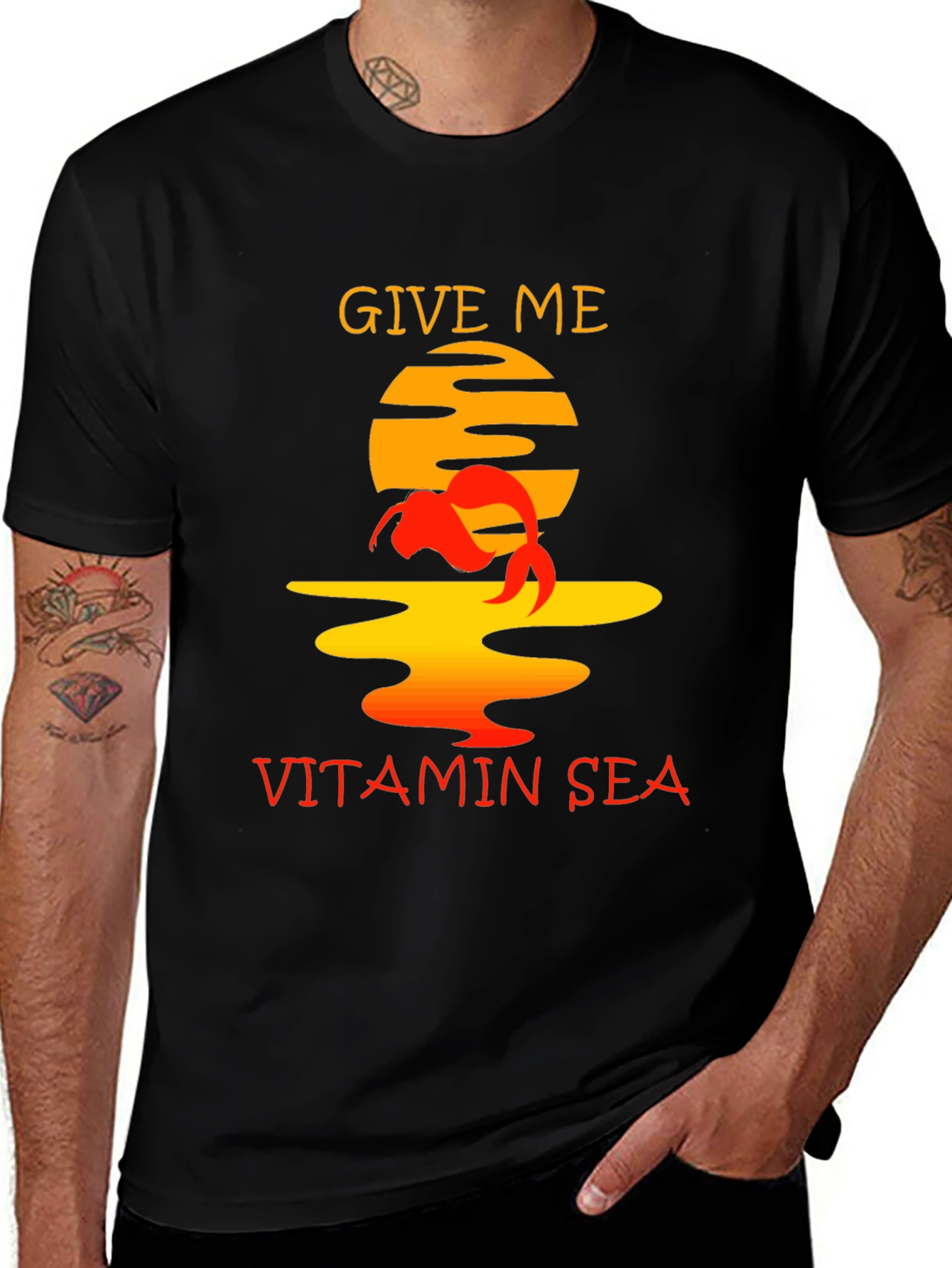 Variant 28 of Vitamin Sea Graphic Tee - Unisex Black T-Shirt