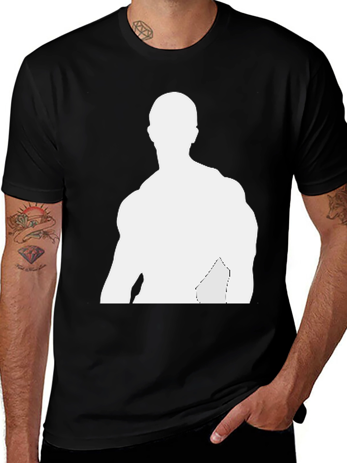 Variant 16 of Men's Black T-Shirt - Graphic Silhouette Tee