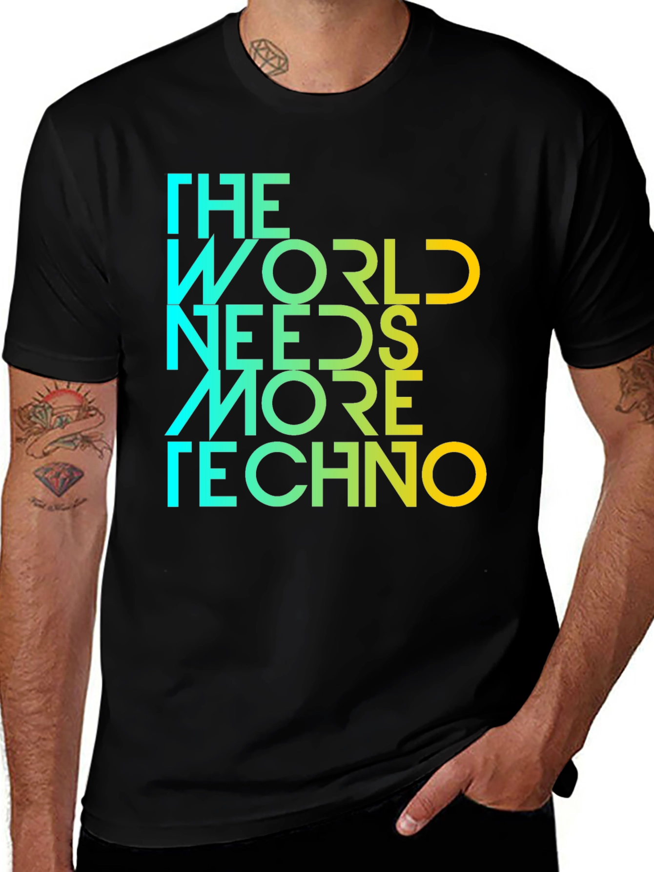Variant 22 of The World Needs More Techno T-Shirt