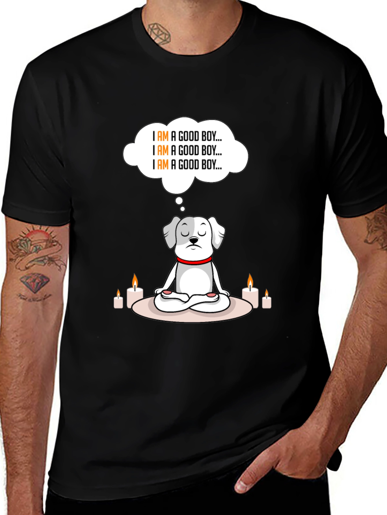 Variant 21 of Zen Dog T-Shirt - Good Boy Meditation Tee