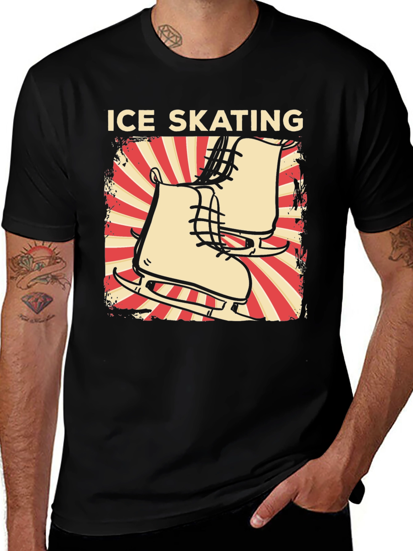 Variant 4 of Ice Skating Graphic Tee - Retro Design
