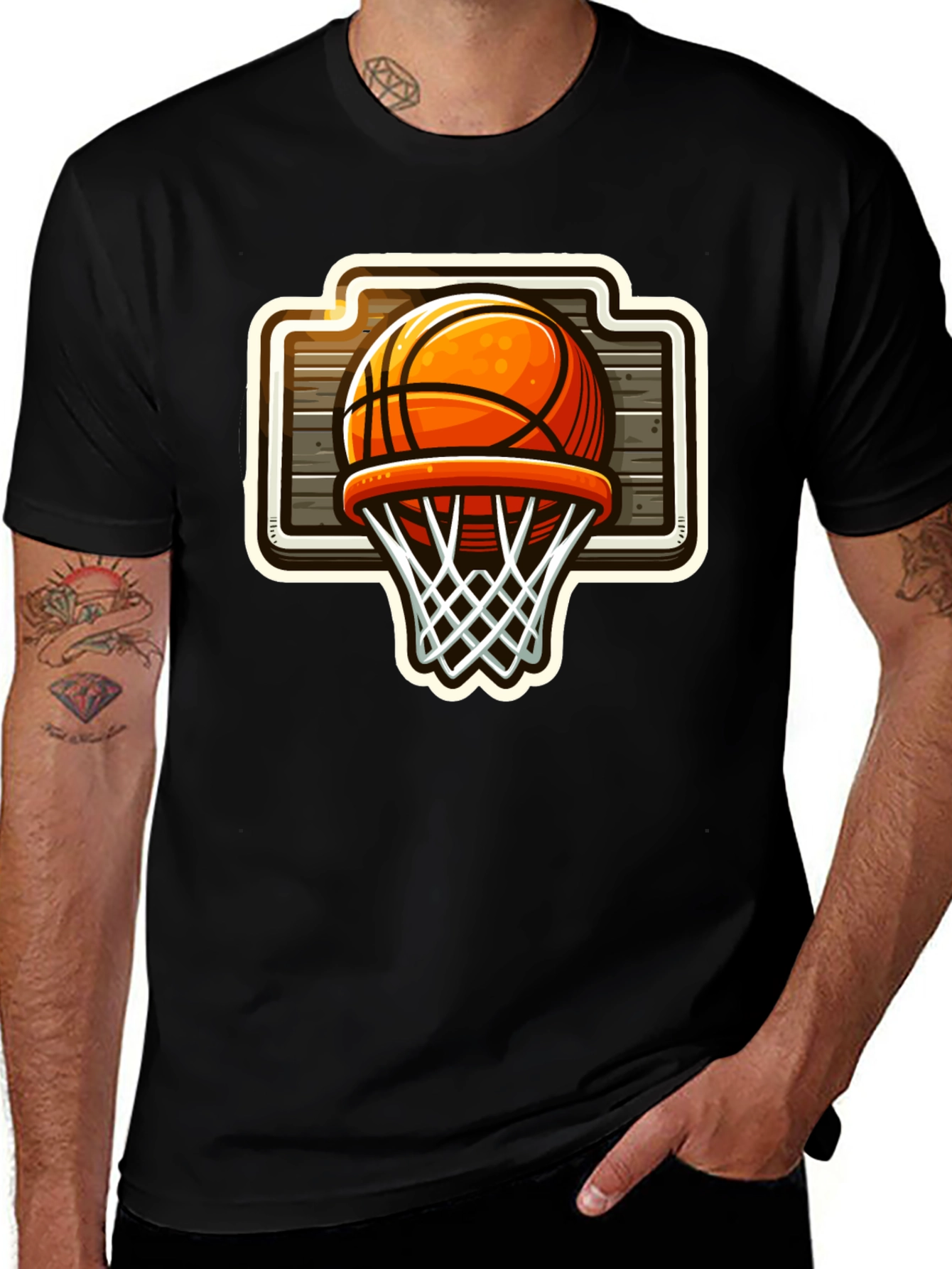 Variant 4 of Basketball Hoop Graphic T-Shirt