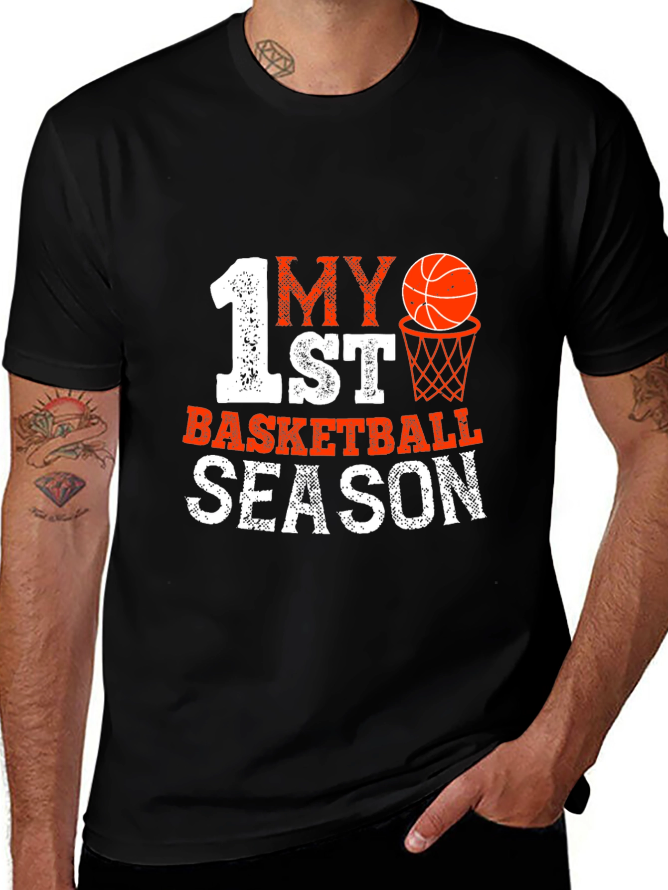 Variant 5 of My 1st Basketball Season Black T-Shirt