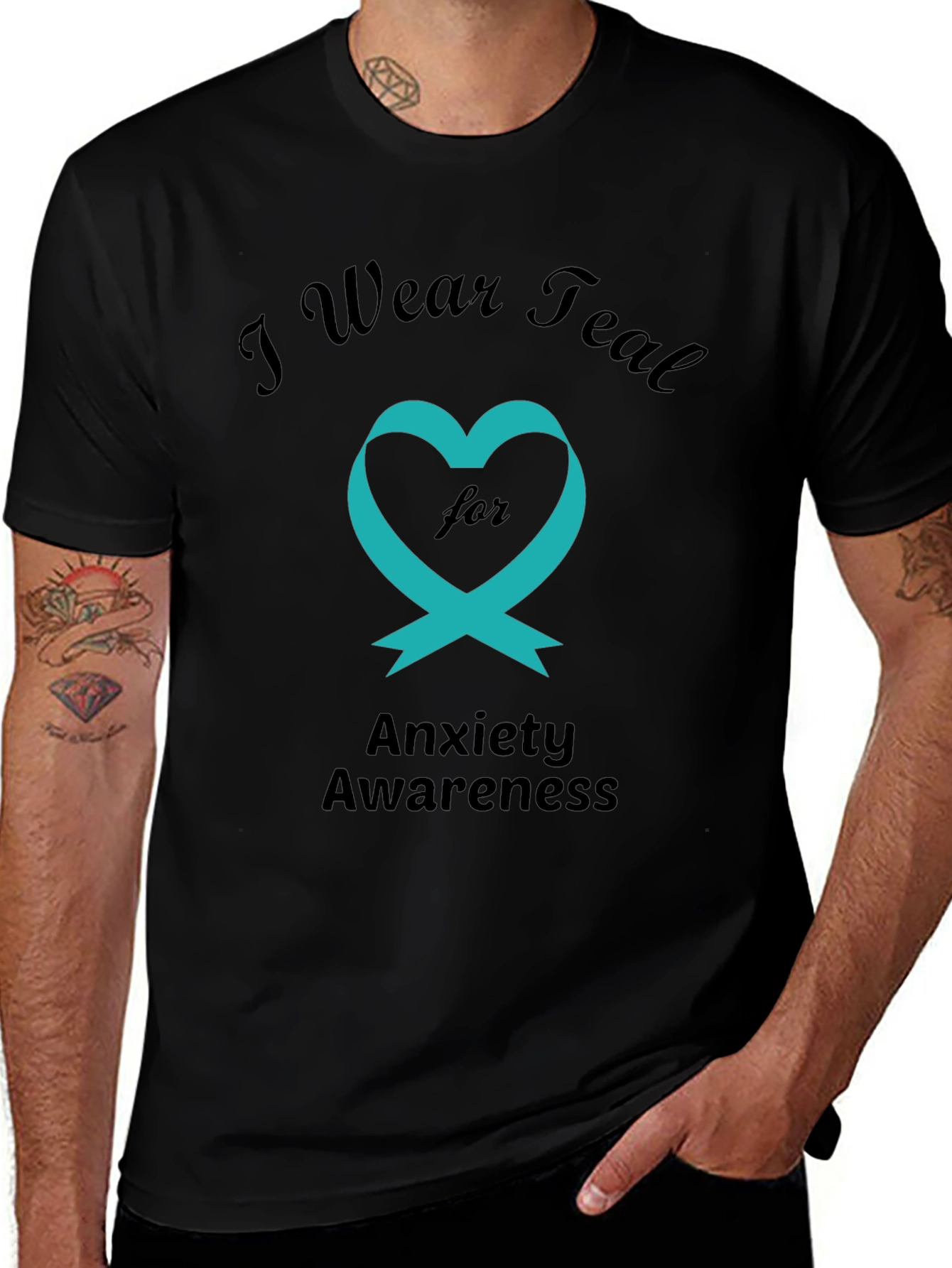 Teal Ribbon Anxiety Awareness T-Shirt